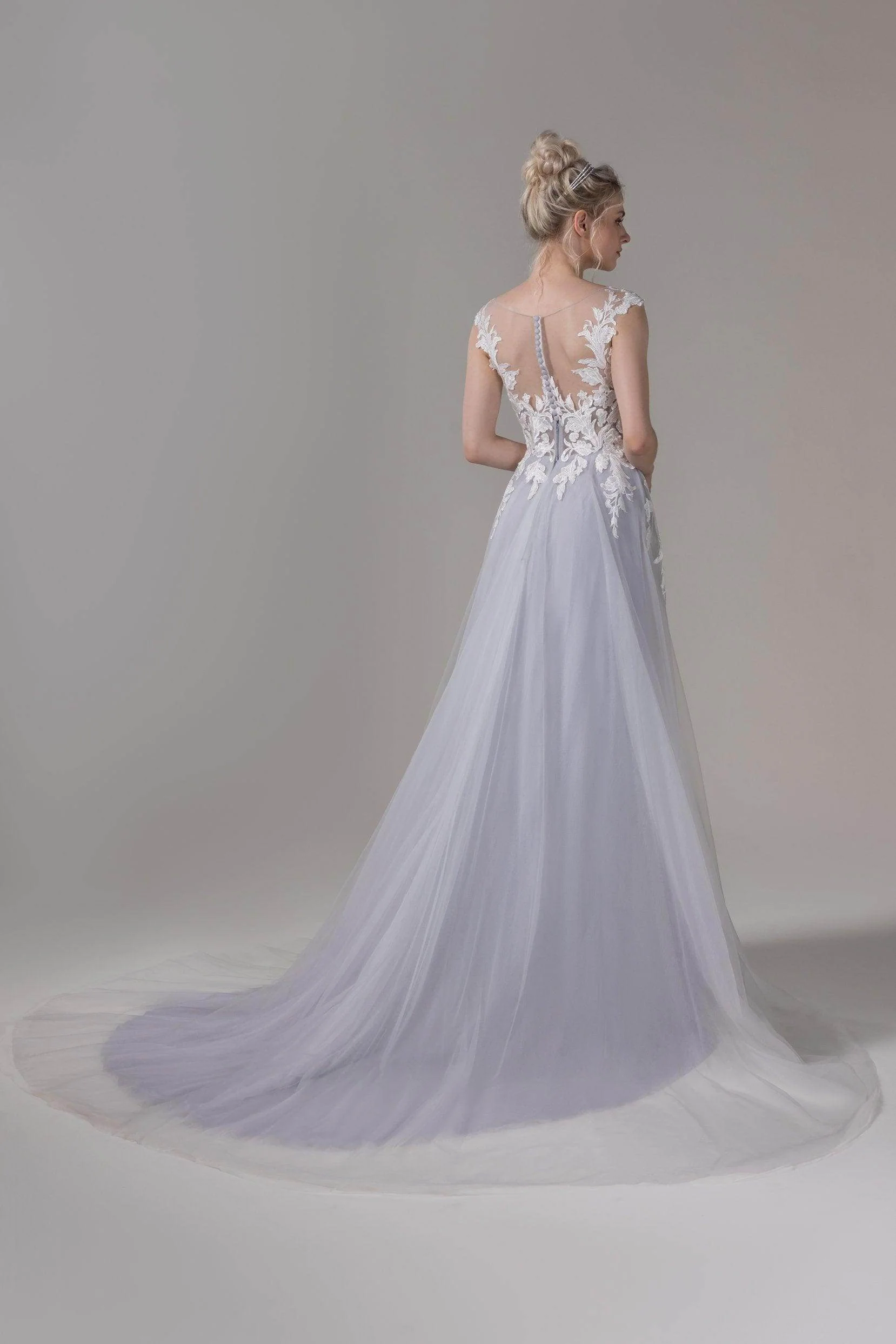 A-Line Court Train Lace Tulle Wedding Dress CW2811
