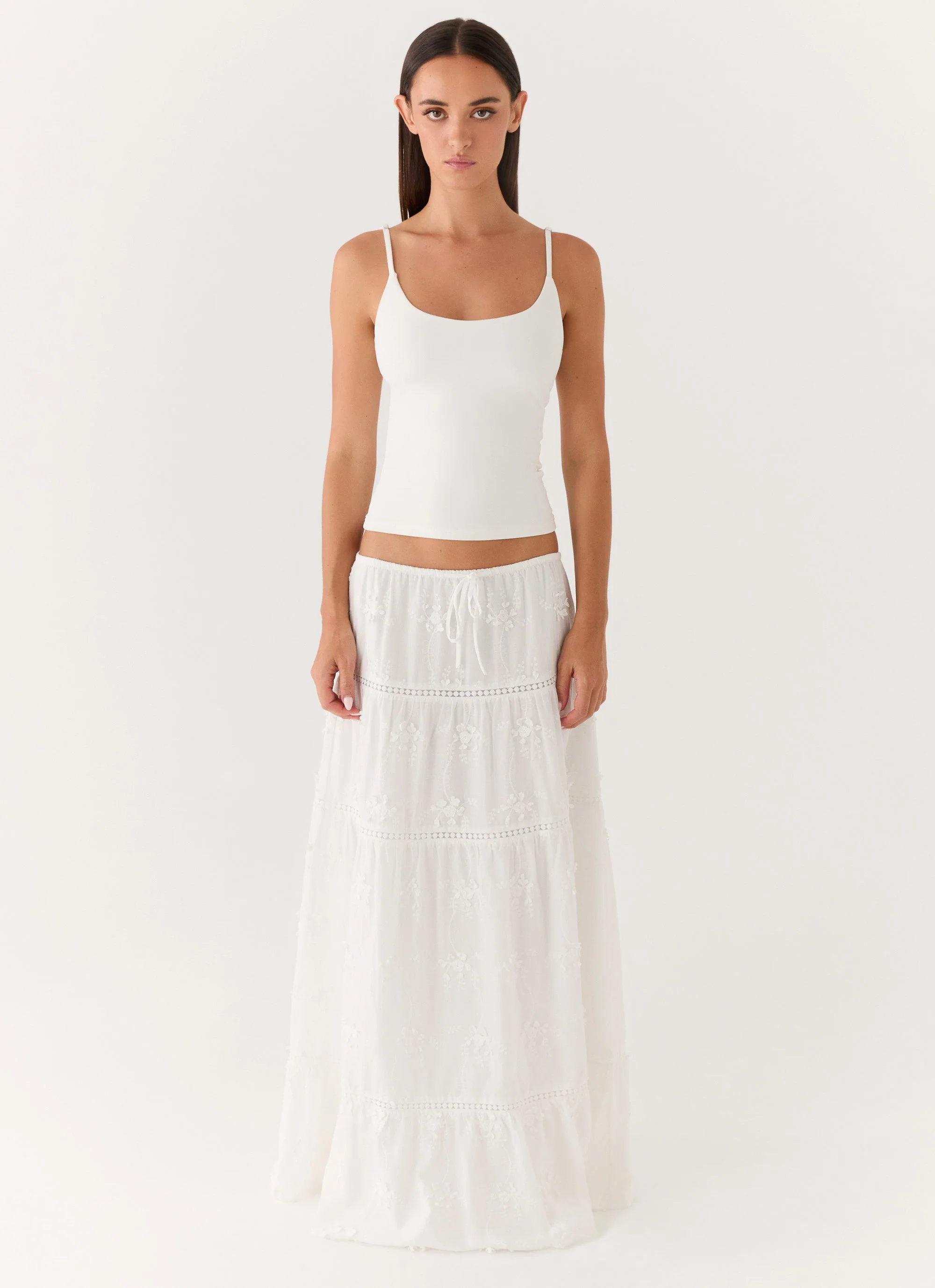 Yours To Keep Maxi Skirt - White - luluinthesky