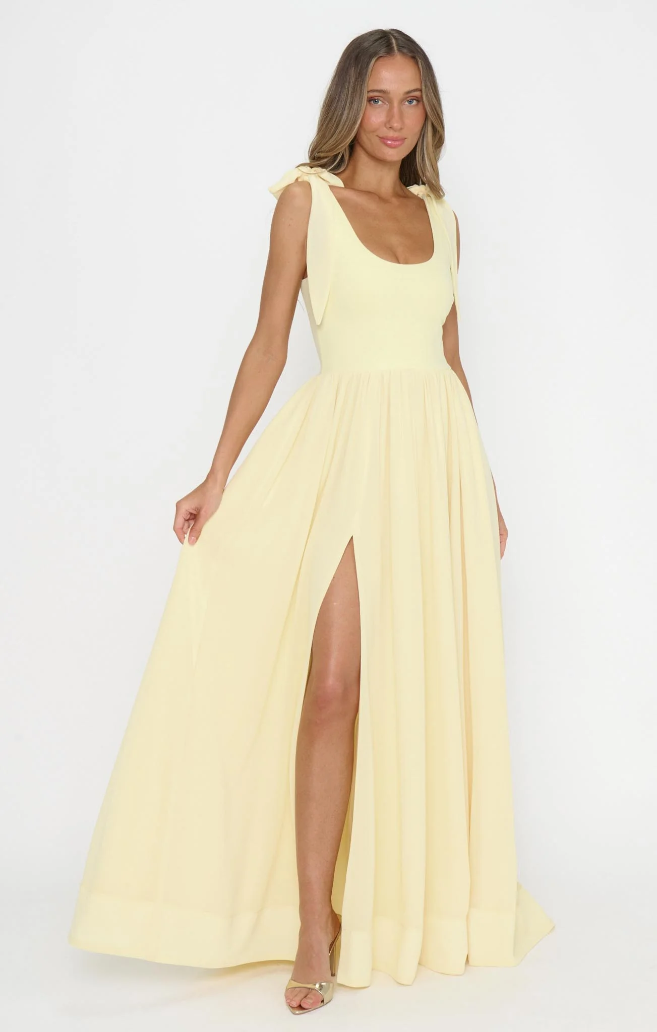 Harper Maxi Dress ~ Pale Yellow Chiffon