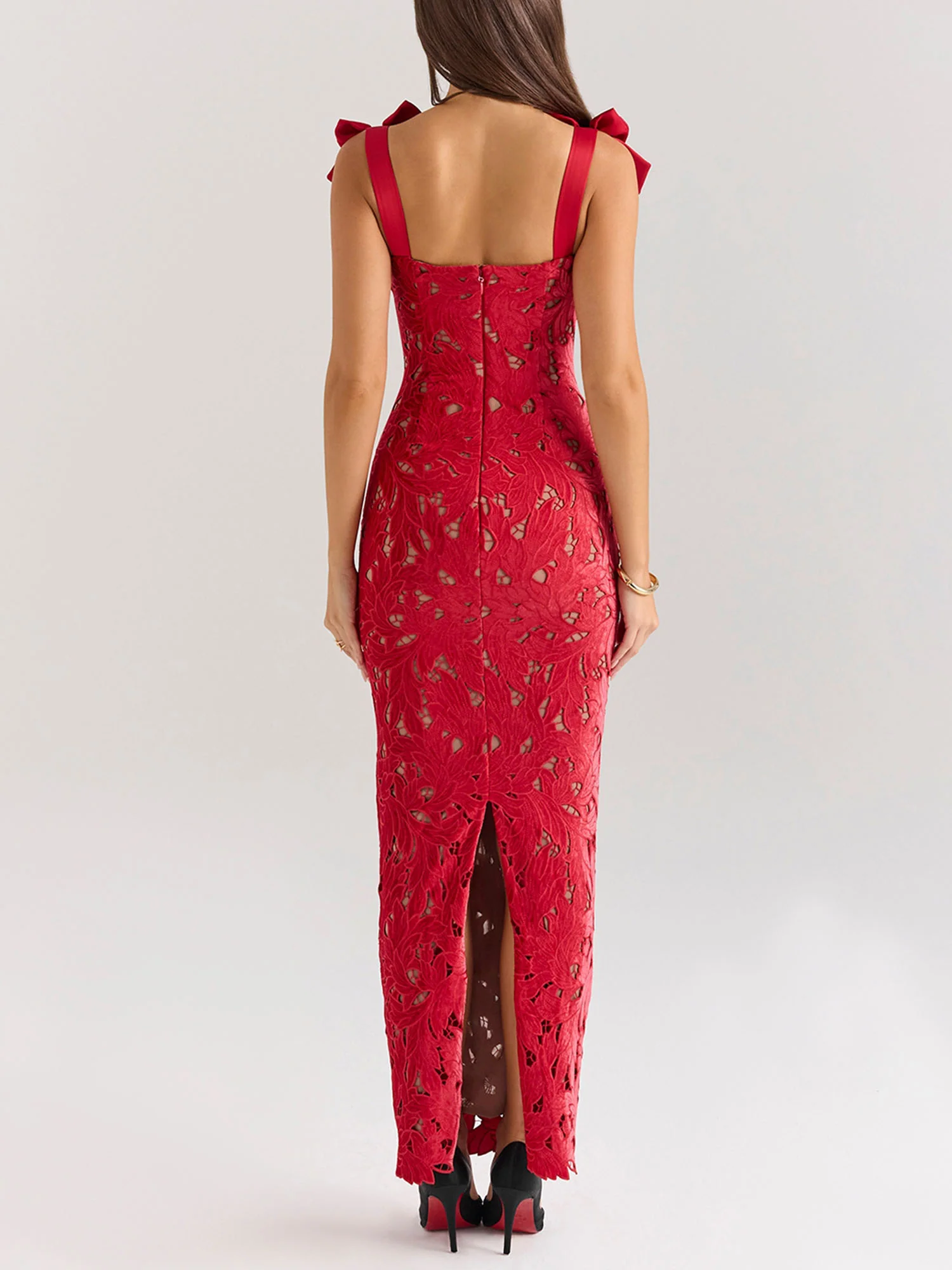 Red Vibrant Maxi Dress Festival Flair