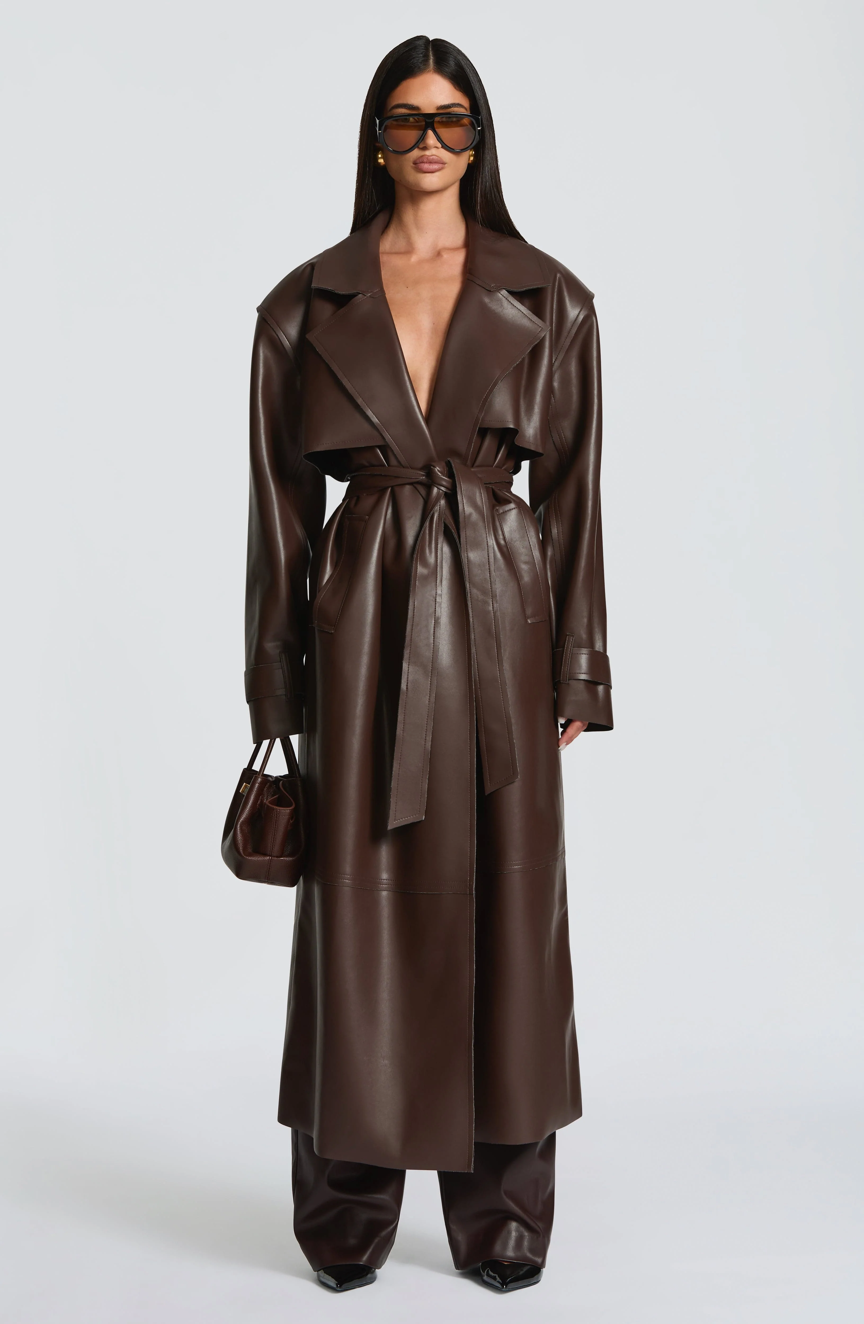 Bridget Trench Coat - Plum Brown