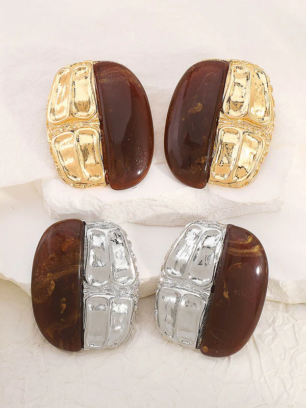Geometric Split-Joint Drop Earrings