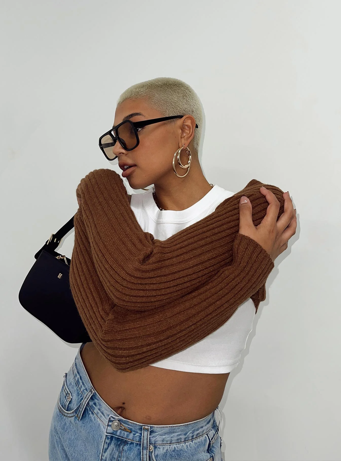 Aytan Bolero Sweater Brown