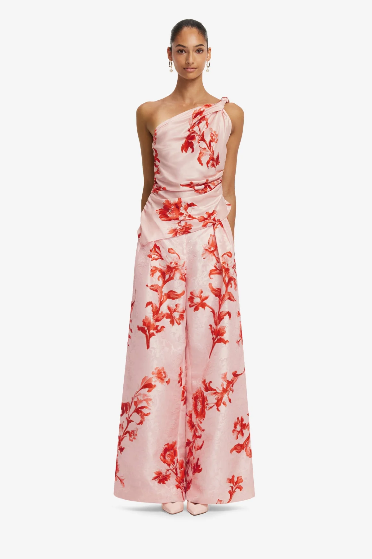 Elisha Jacquard Wide Leg Pants - Magnolia Print