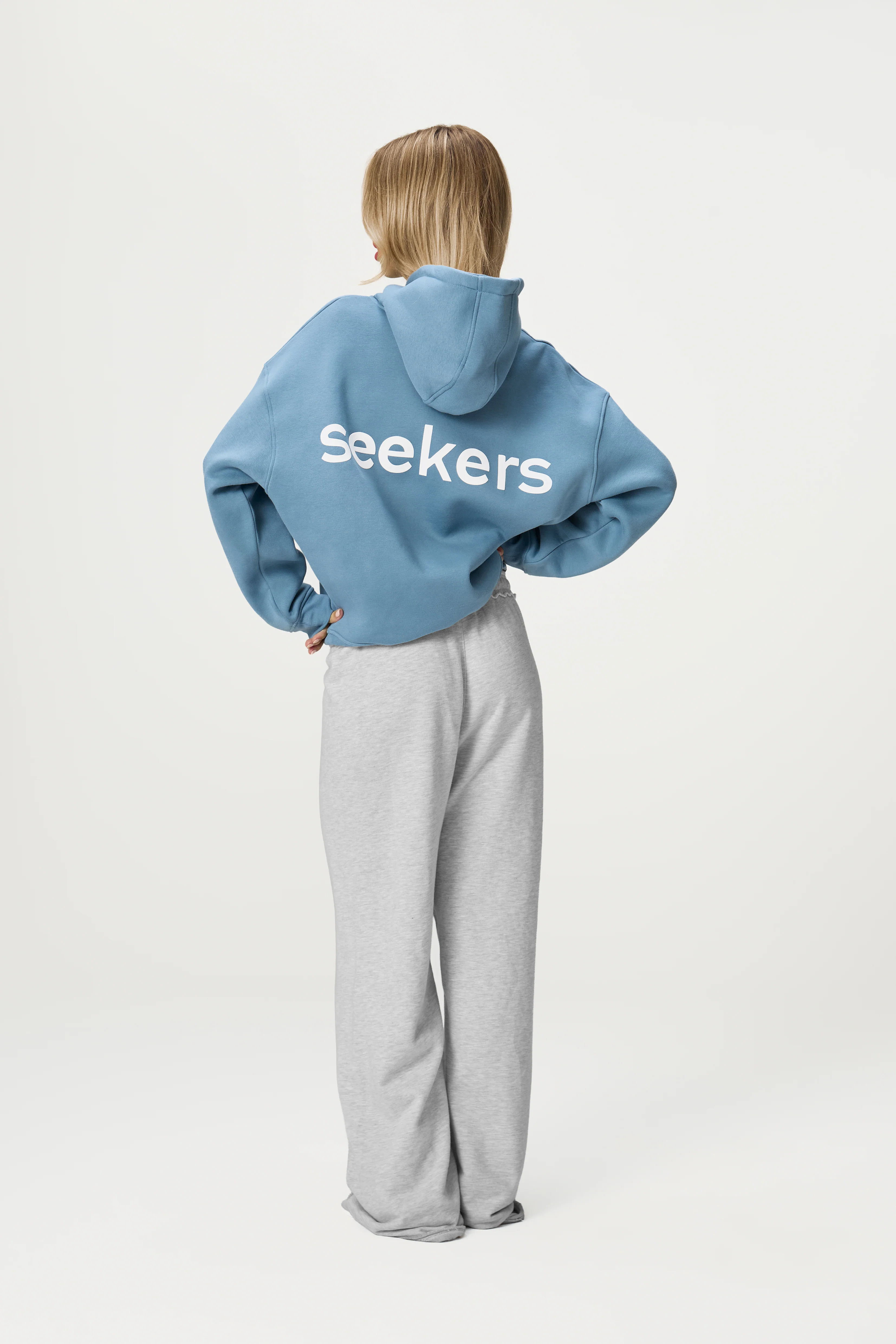 Seekers Brand Hoodie in Mid Blue