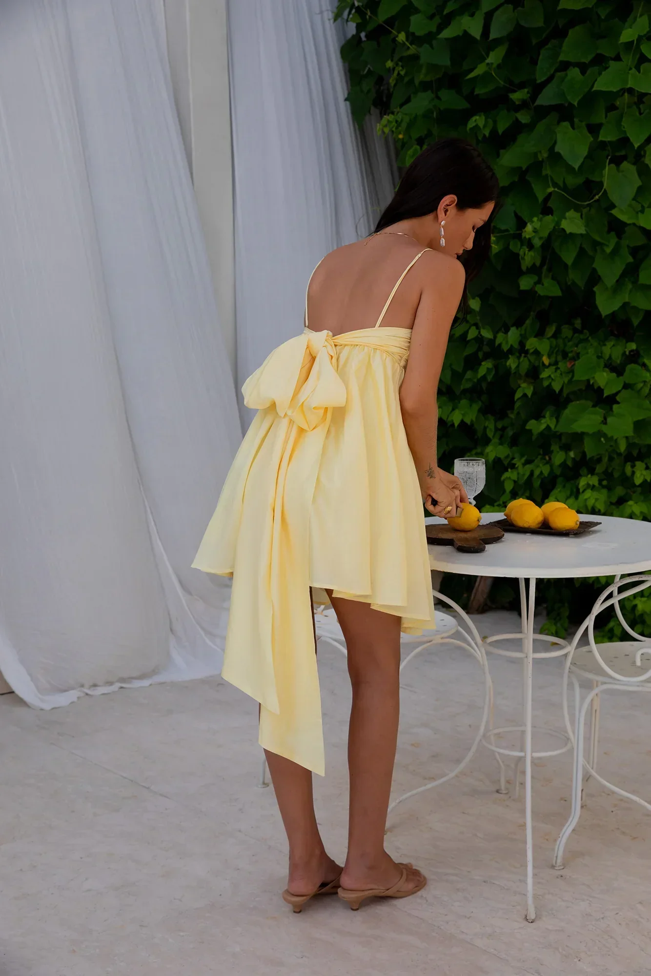 Midnight Charm Mini Dress Yellow - luluinthesky