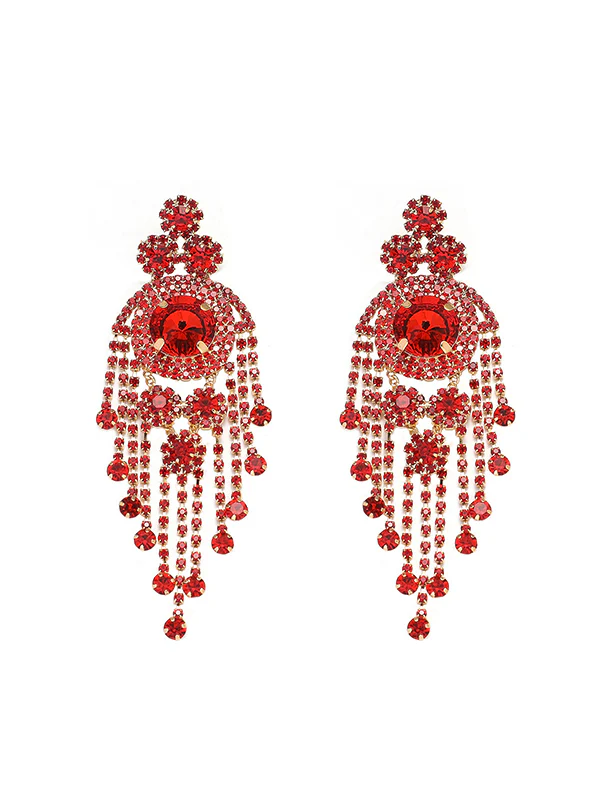 Geometric Tasseled Drop Earrings