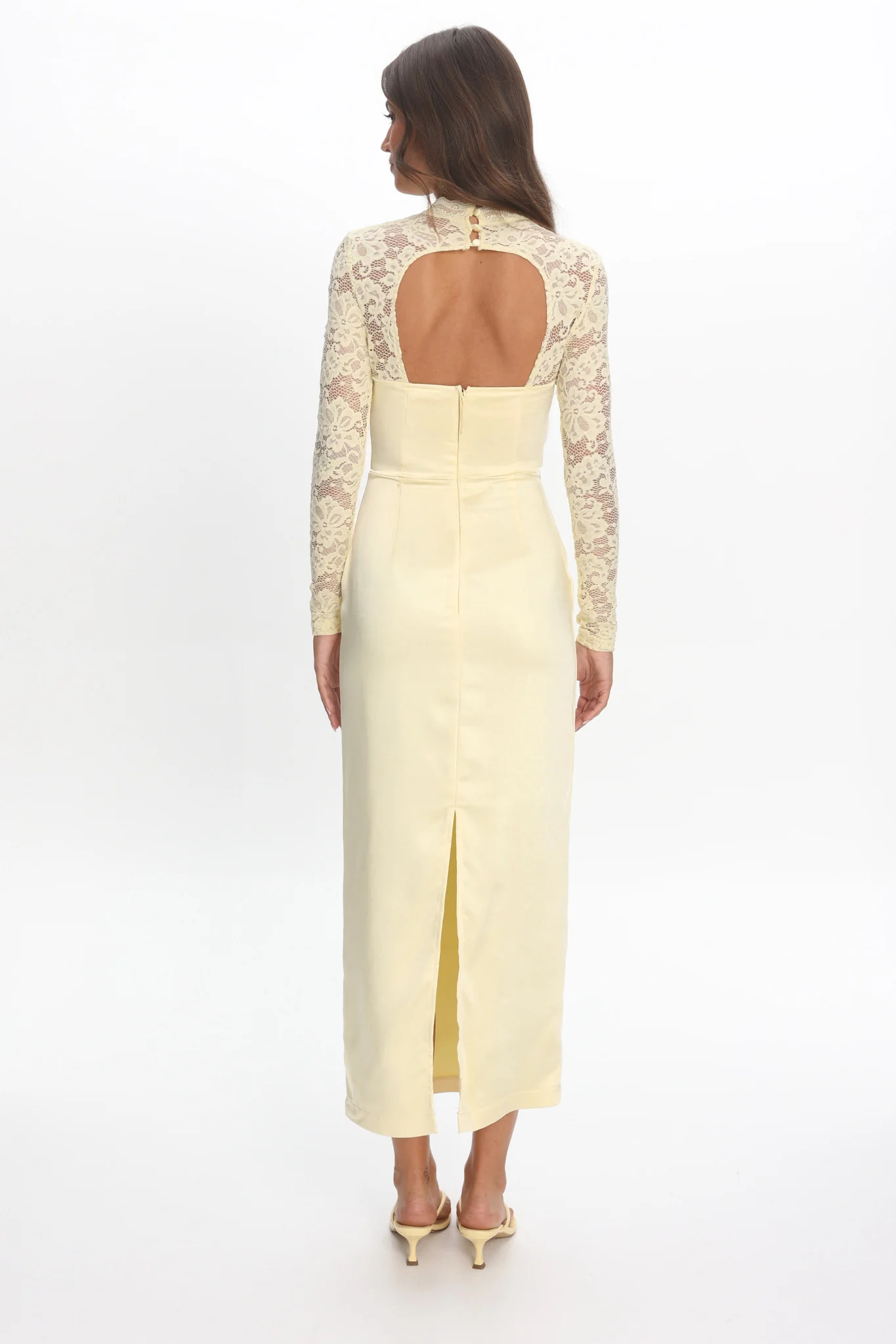 Lucha Lace Sleeve Maxi Dress Butter - luluinthesky