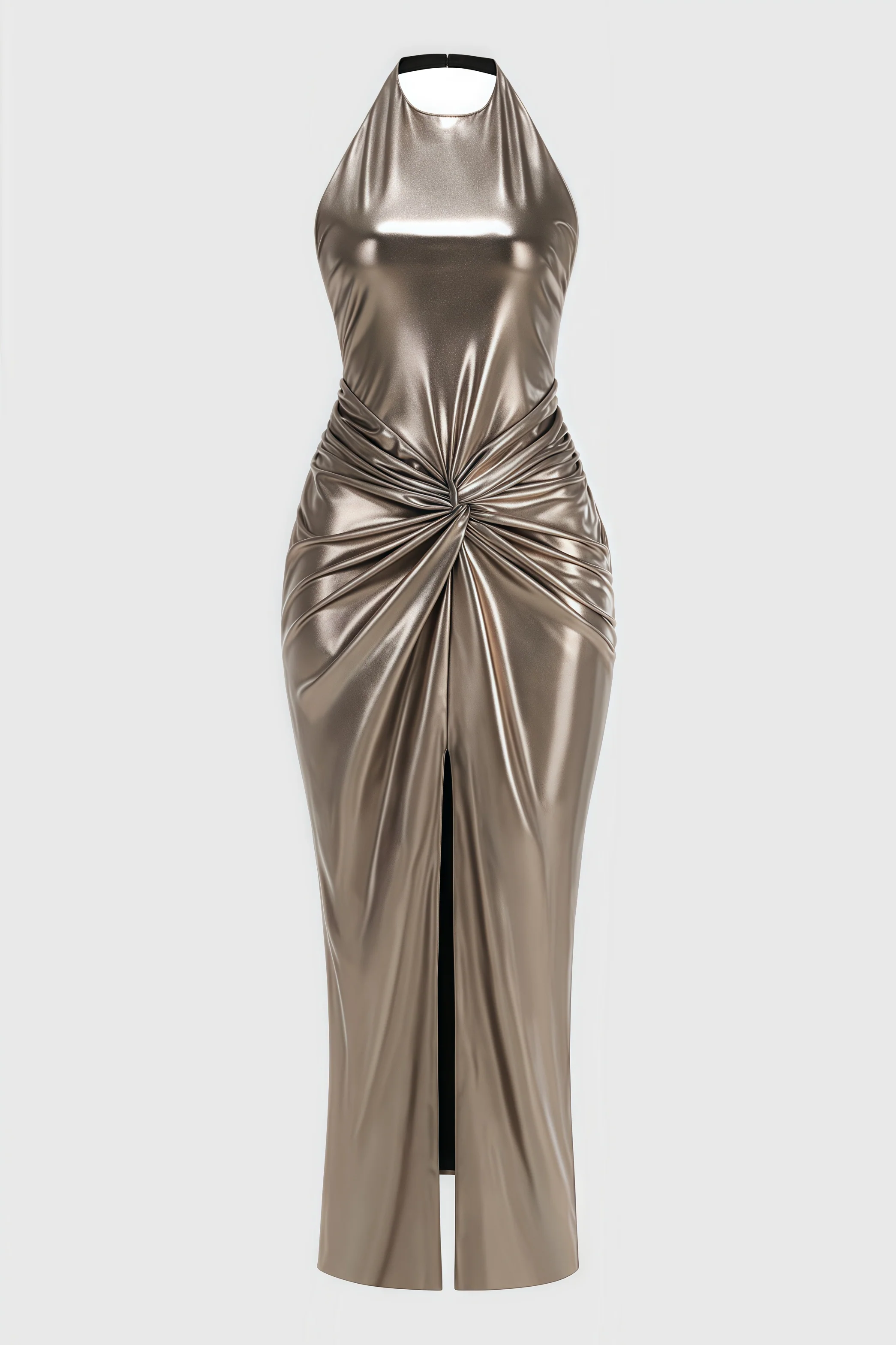 Irven Backless Twisted Split Maxi Dress