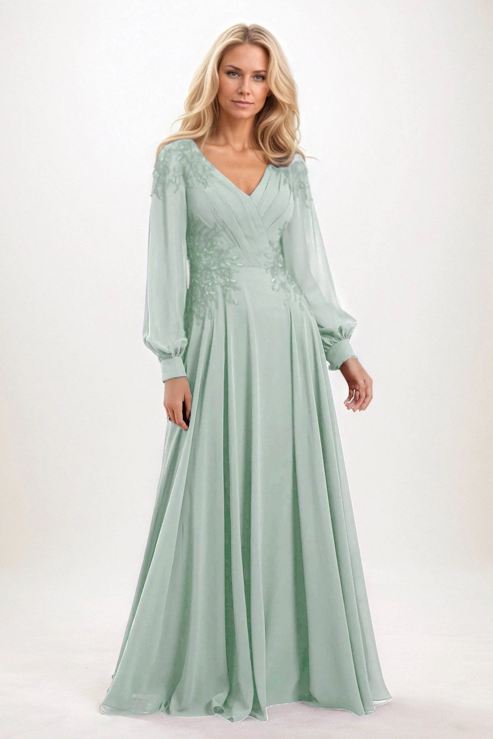 A-Line Maxi Chiffon Mother of the Bride Dresses CM0405