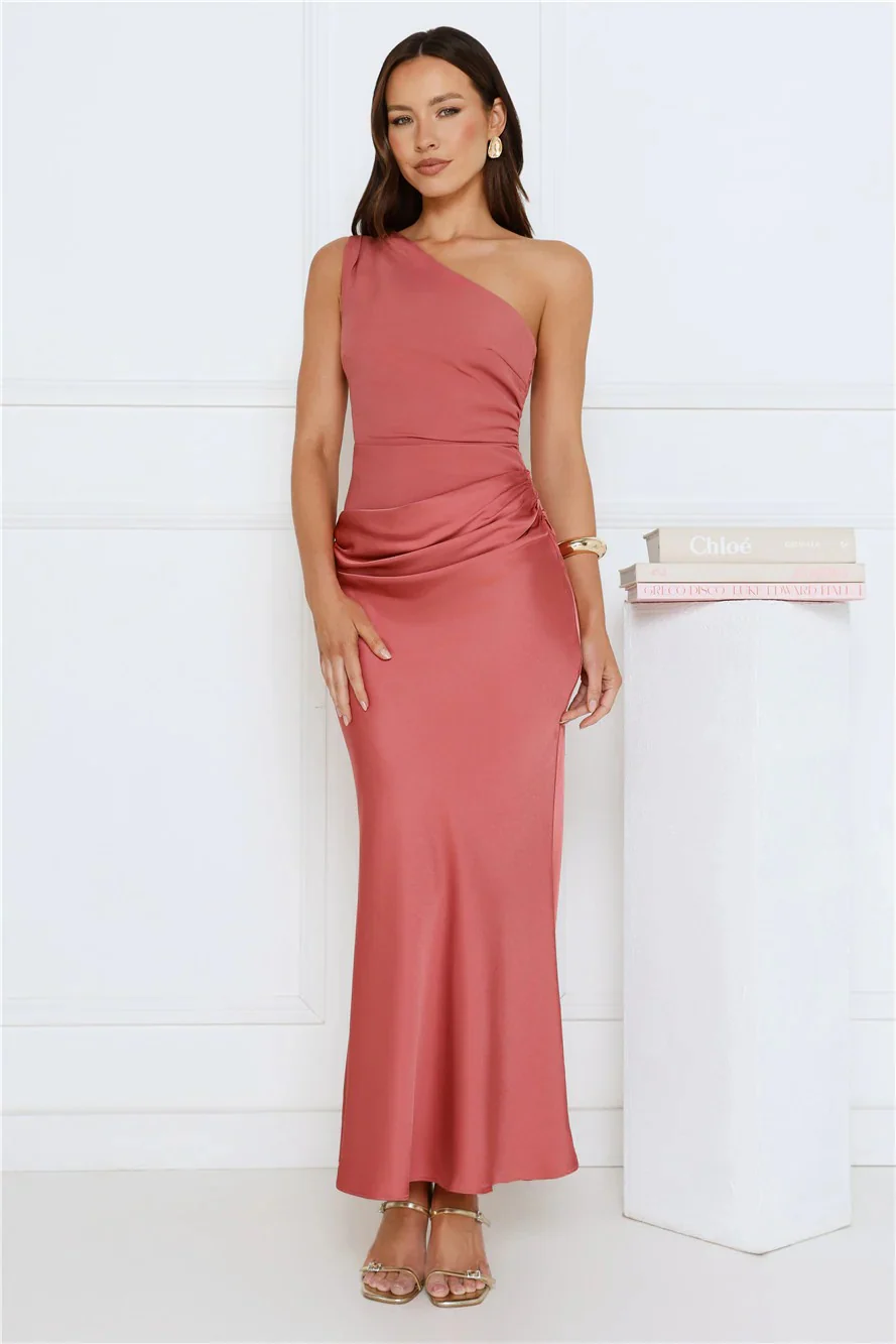Starlit Darling Satin Maxi Dress Pink