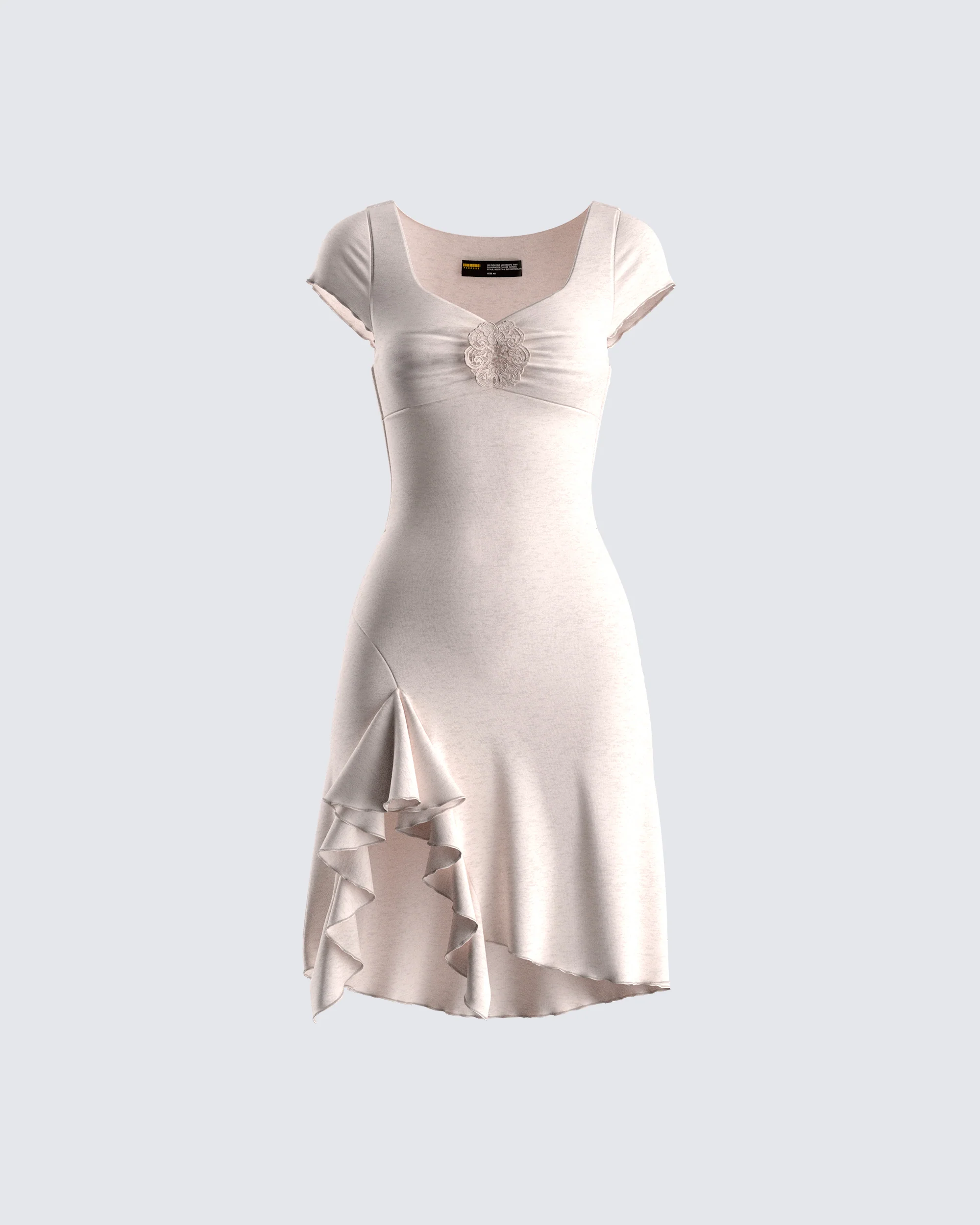 Tai Beige Jersey Ruffle Dress