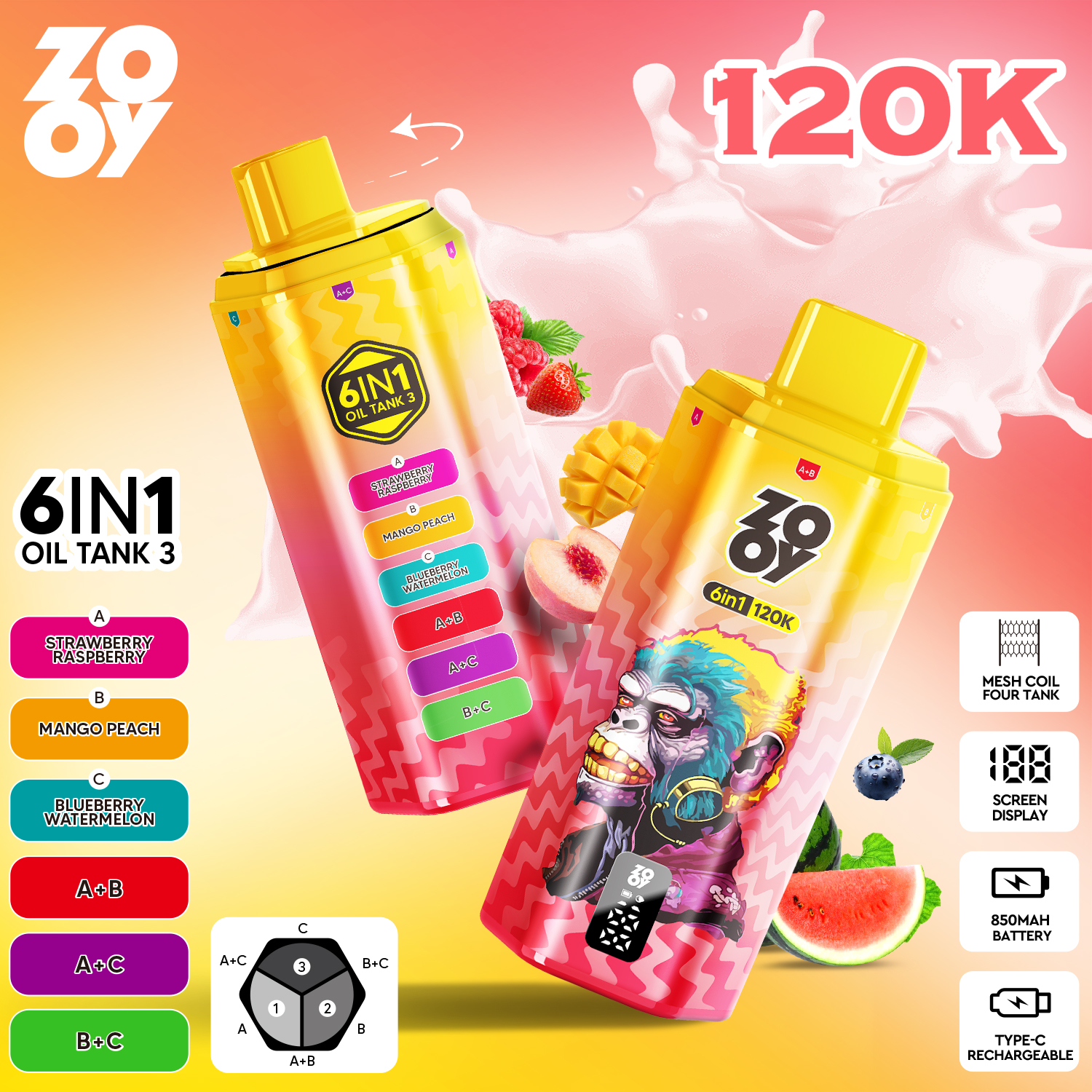ZOOY TANK 120K 6 IN 1