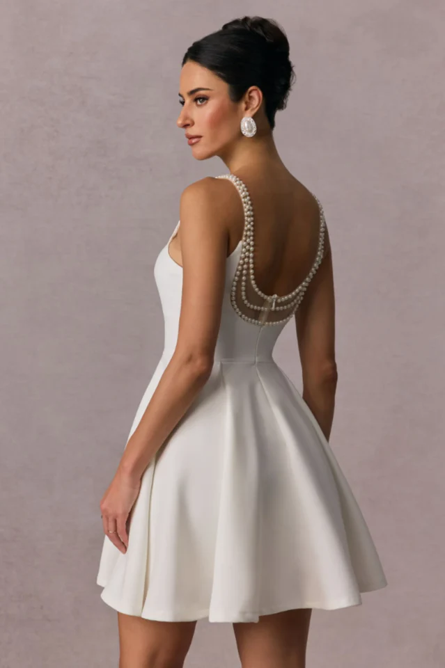 Esther Pearl Embelished Open Back Mini Dress