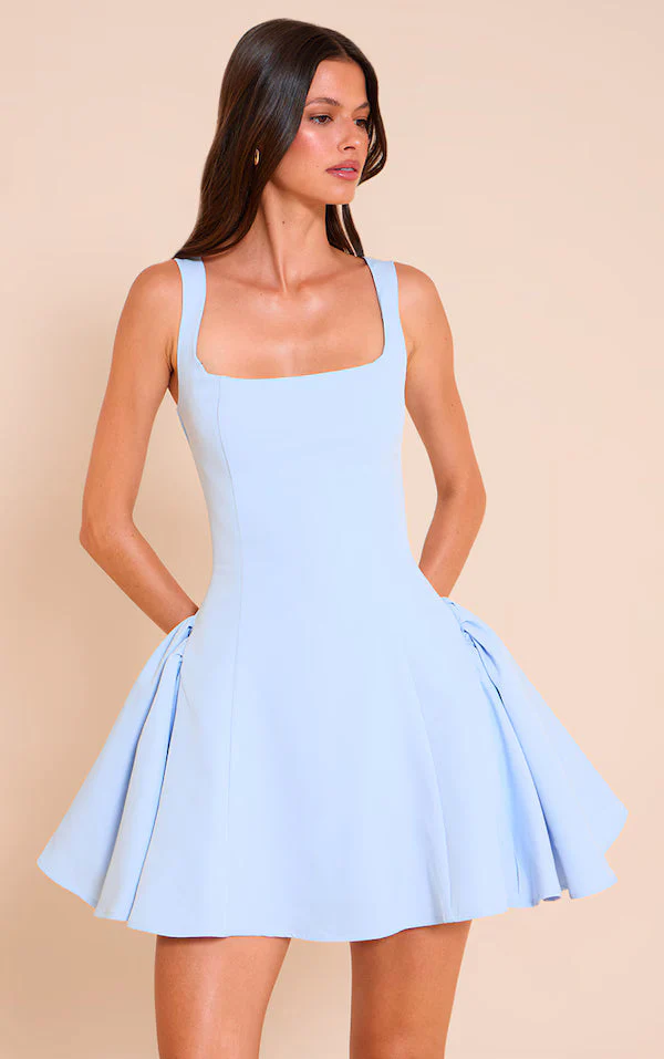 Lemon Woven Square Neck Shift Dress - luluinthesky