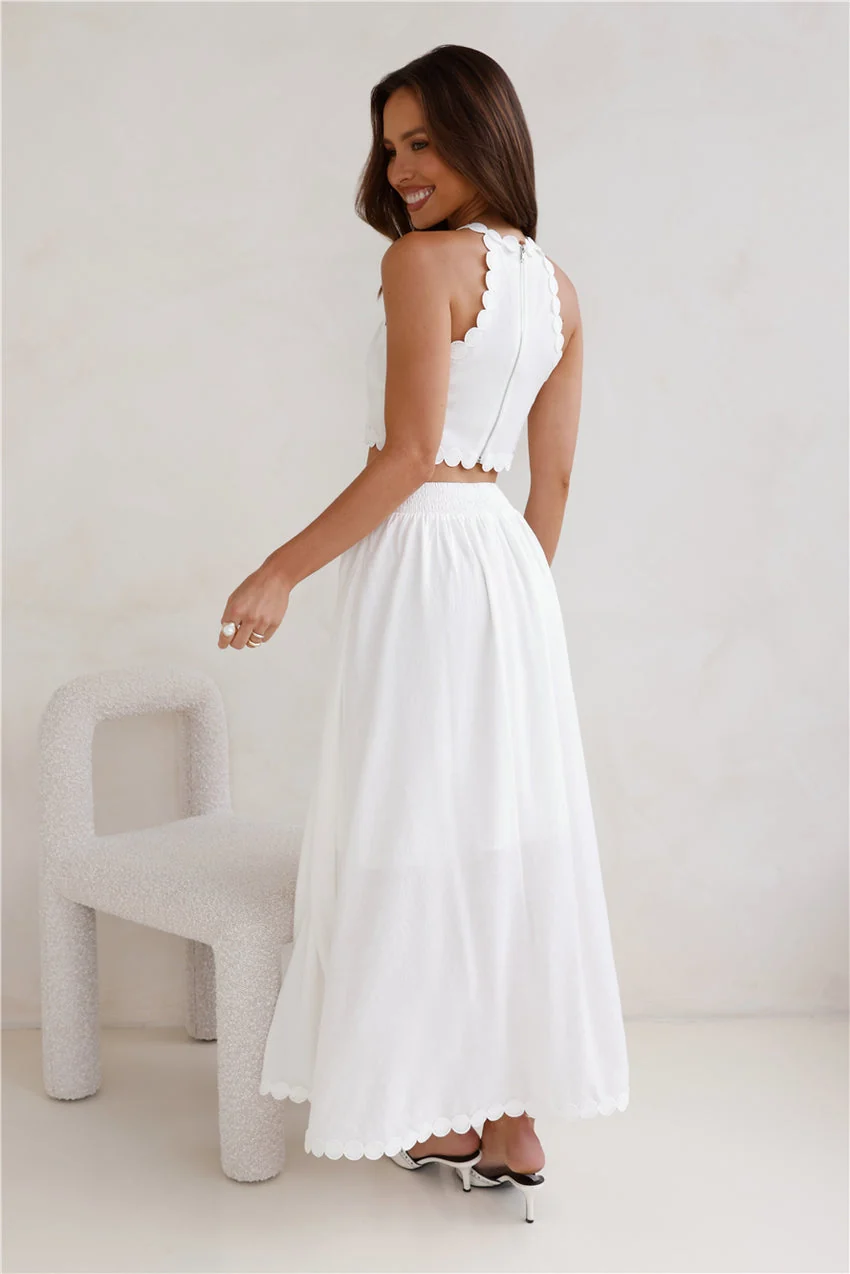 Linked Together Crop Top White - luluinthesky