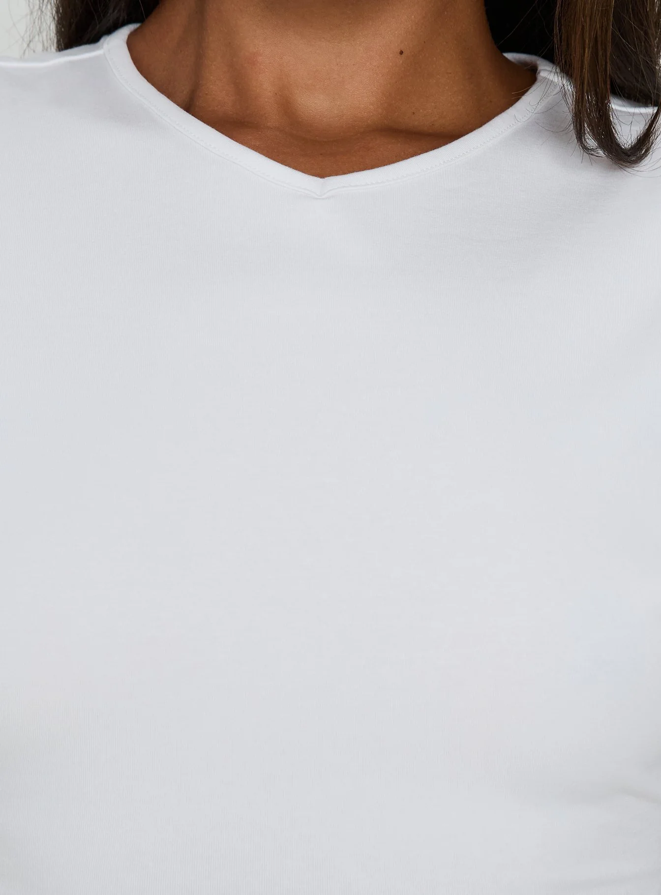 Nakota V Neck Cinched Tee White