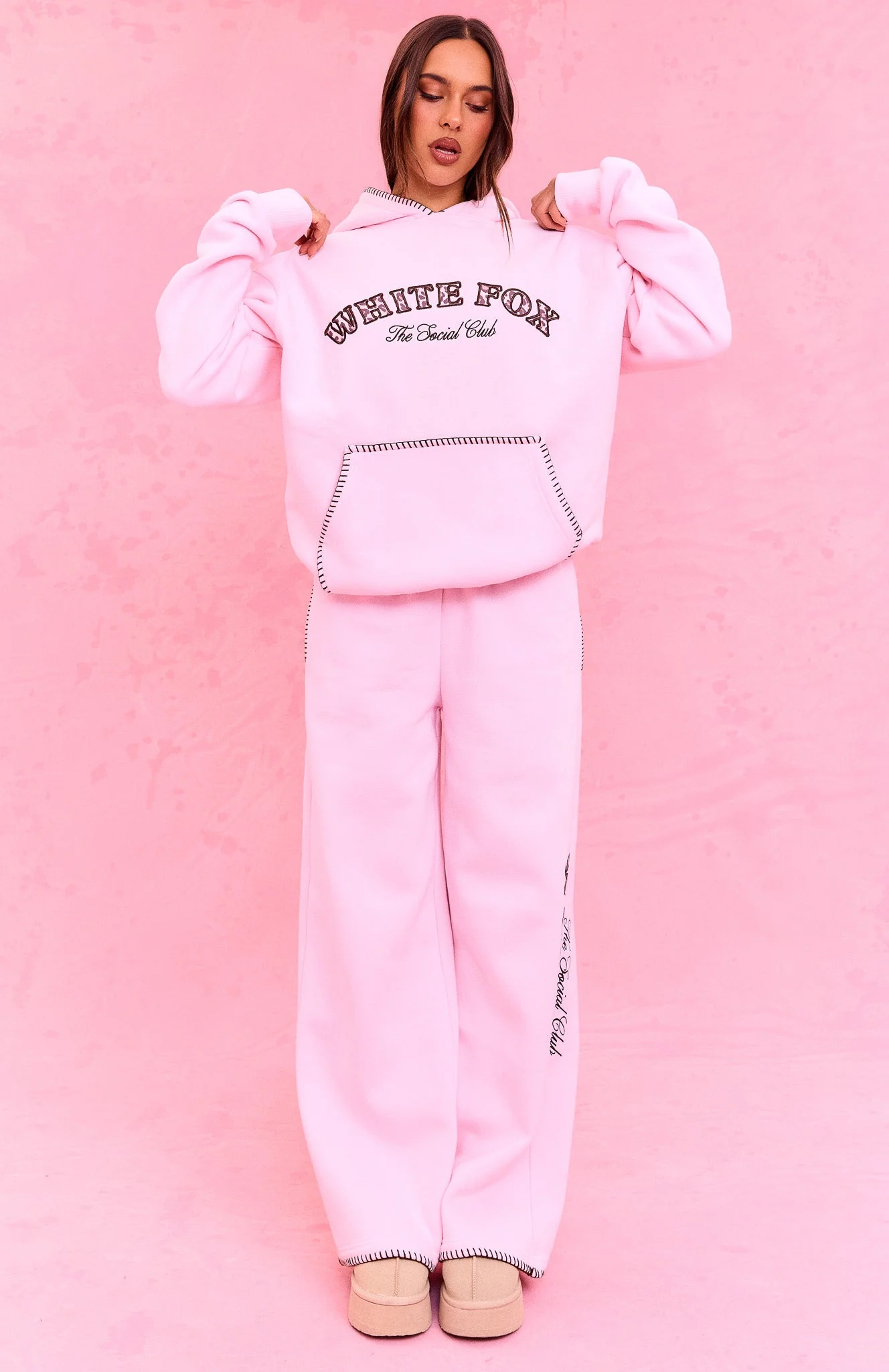 The Social Club Tanya Wide Leg Sweatpants Posy