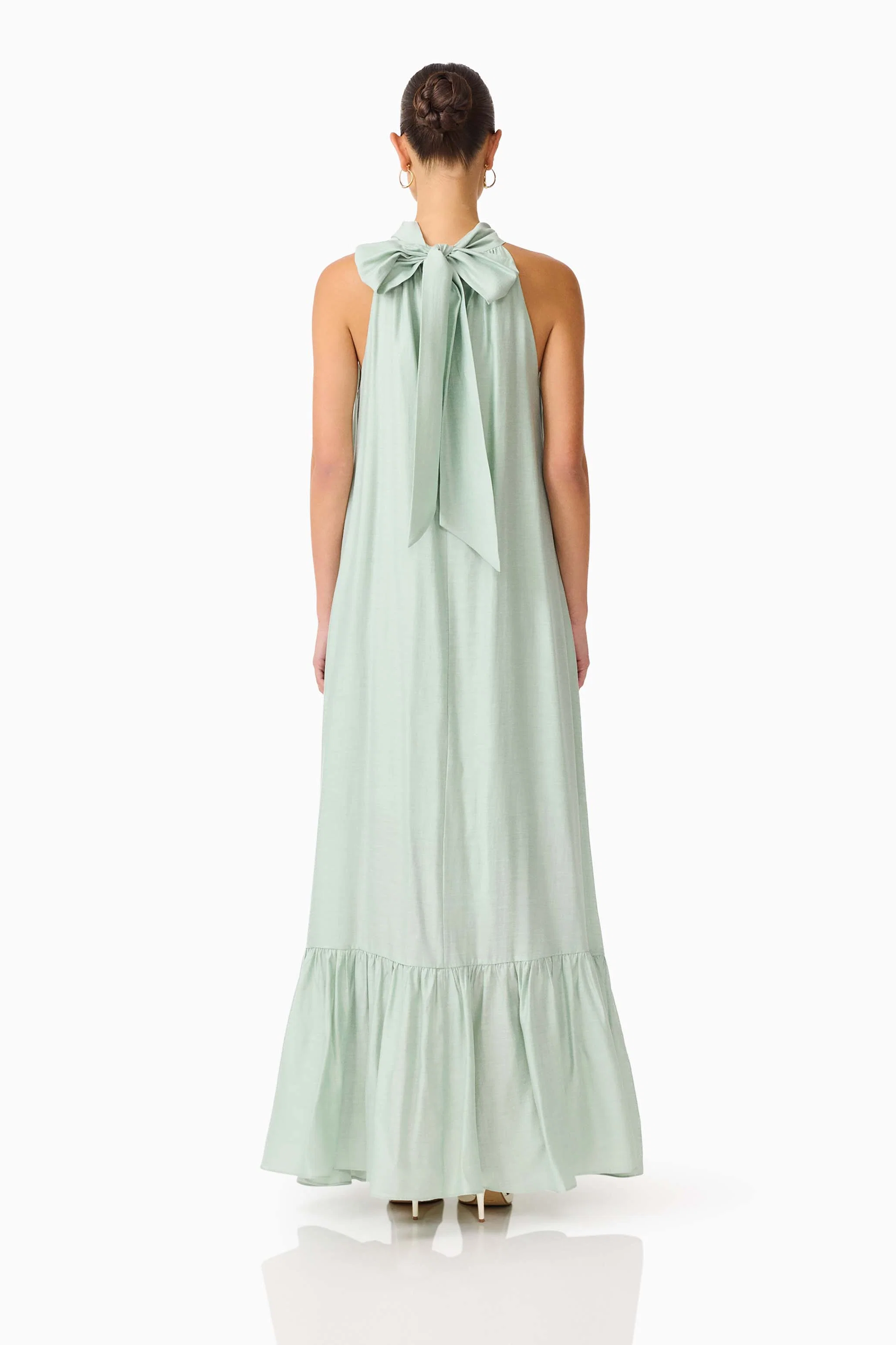 CURAAE Isaline Halter Maxi Dress in Sage Green