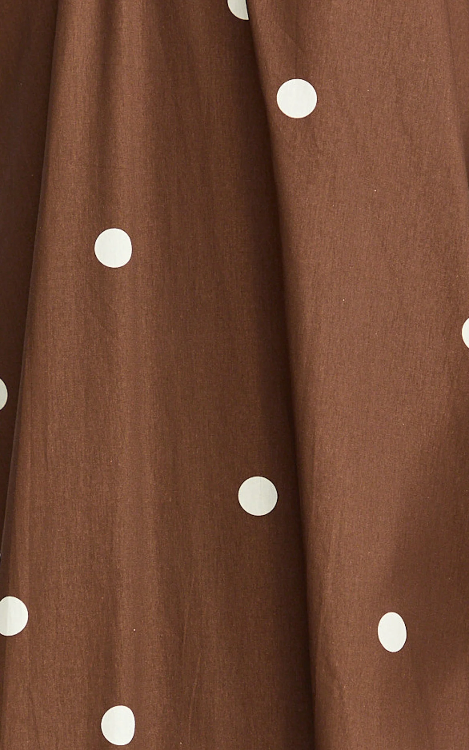 Simone Maxi Dress - U Halter Neck Linen Polkadot Dress in Chocolate