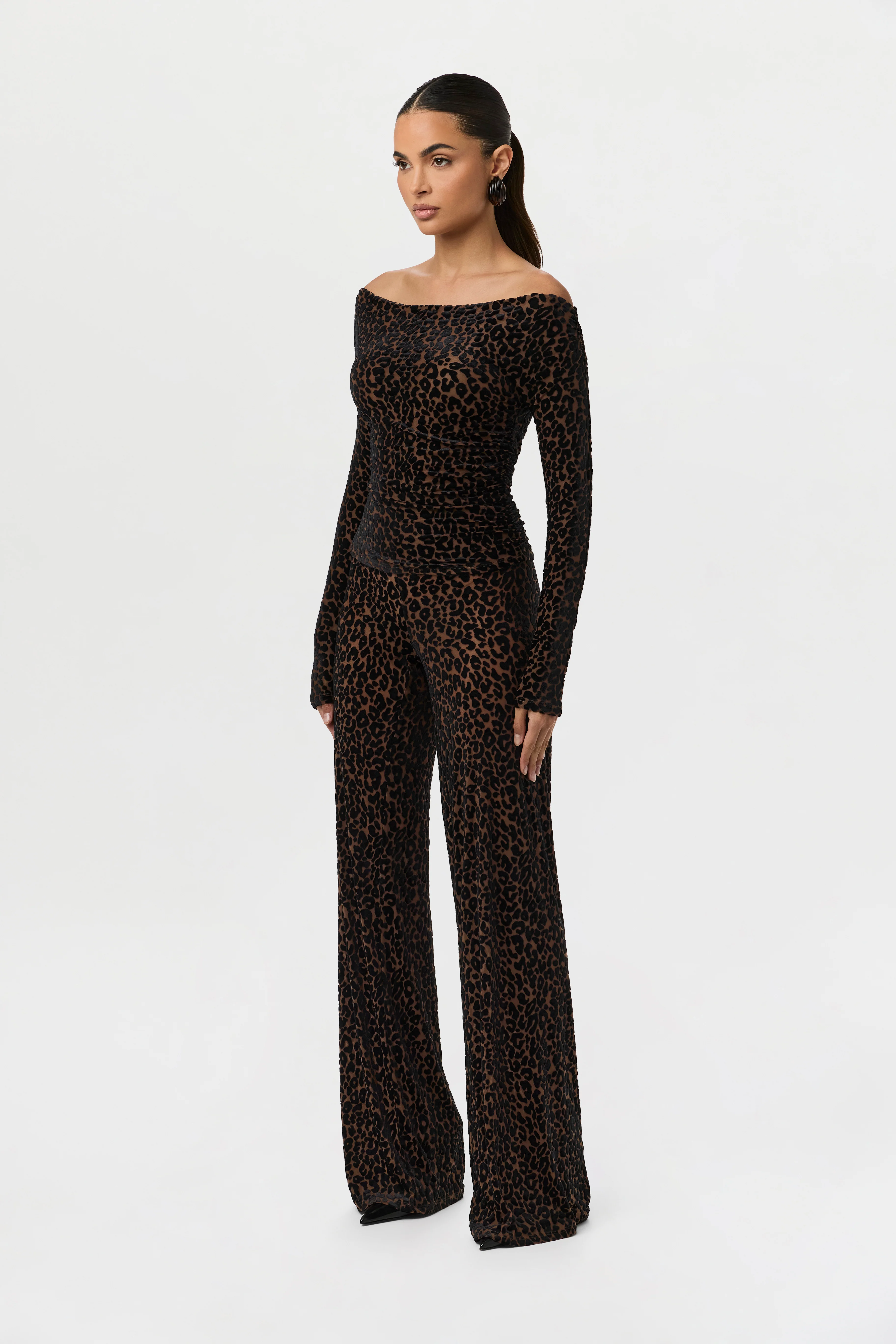 Burnout Print Off-Shoulder Top