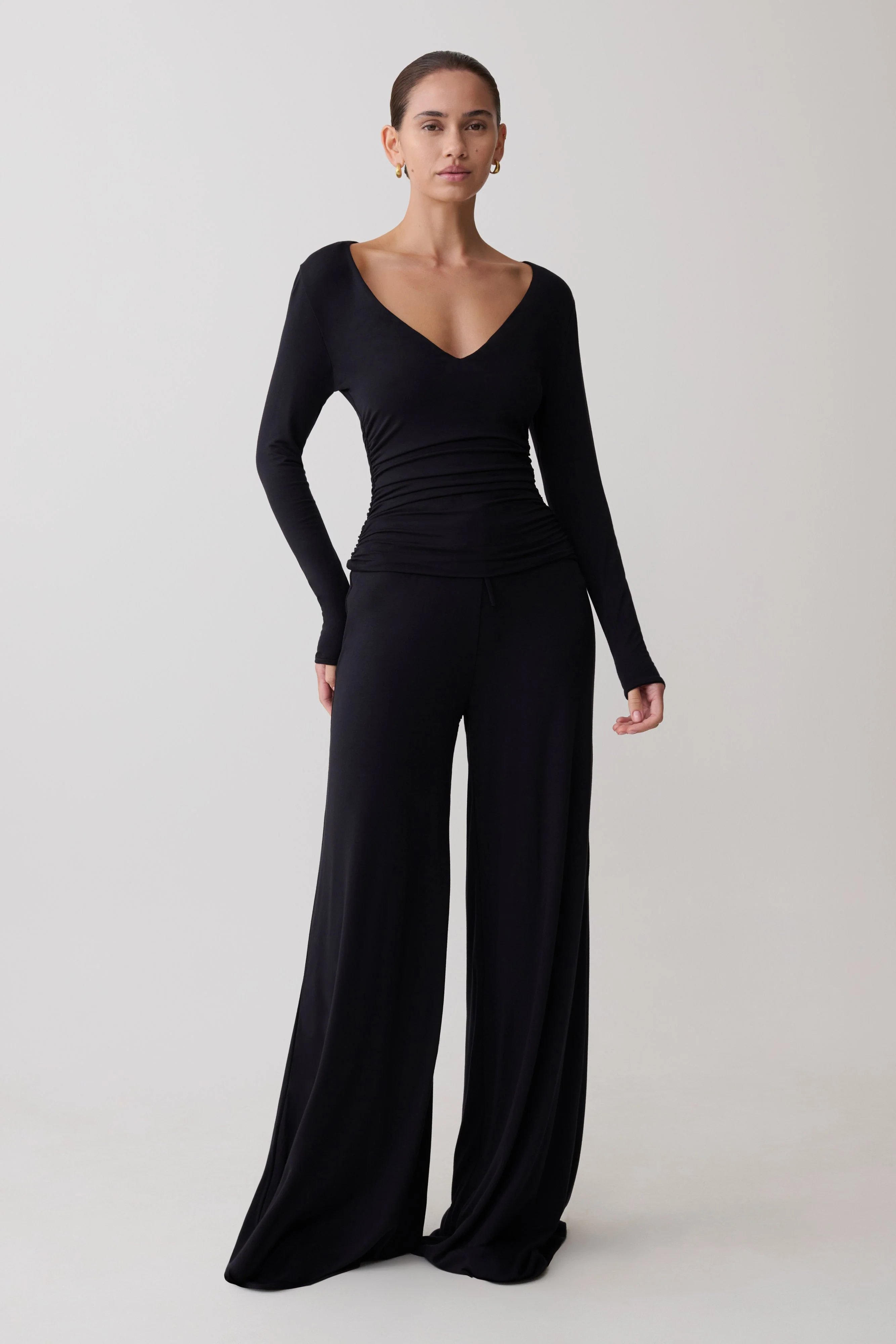 Sari Long Sleeve Modal Top - Black