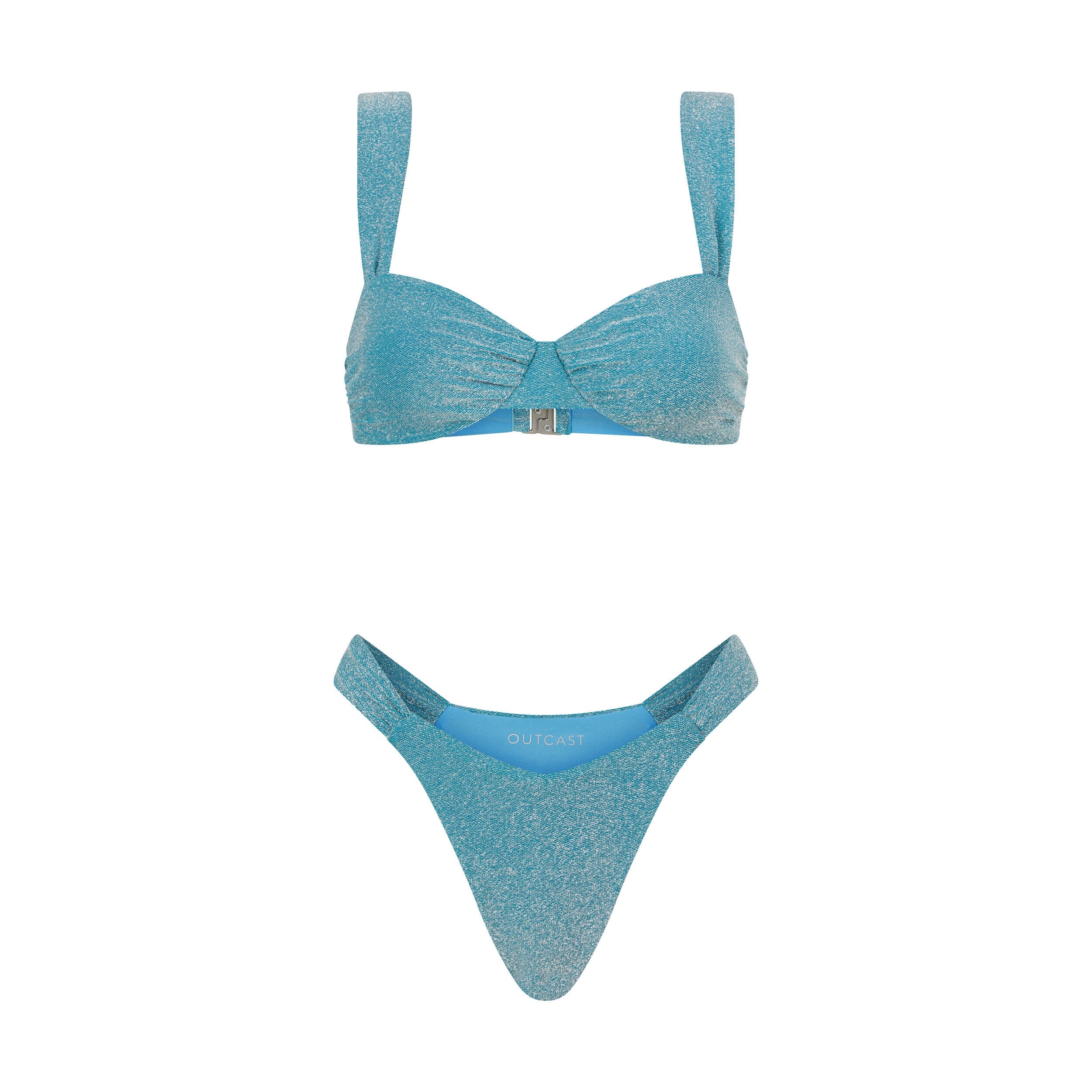 Malta Bikini Bottom Teal Shimmer