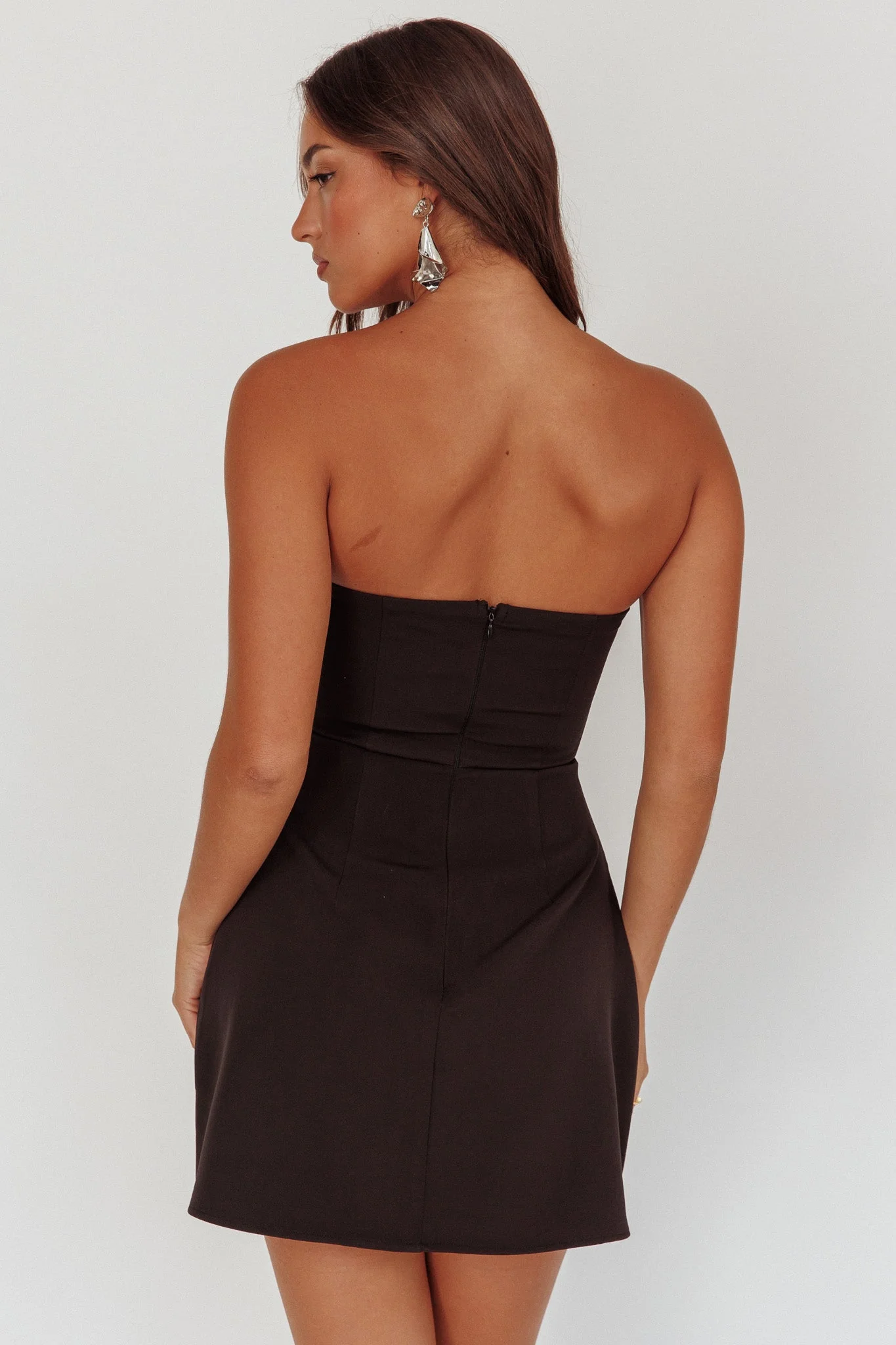 Hillara Strapless Mini Dress Black - luluinthesky