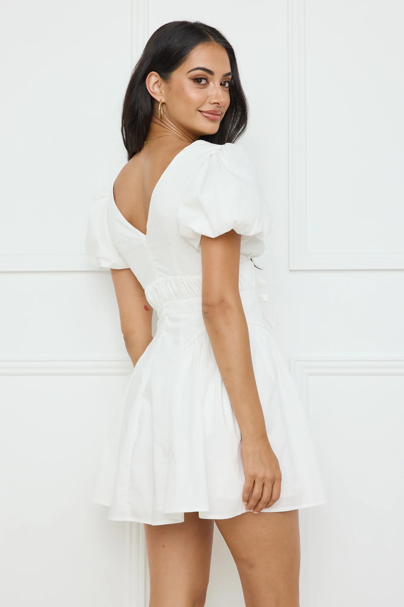 Golden Hour Muse Mini Dress White - luluinthesky