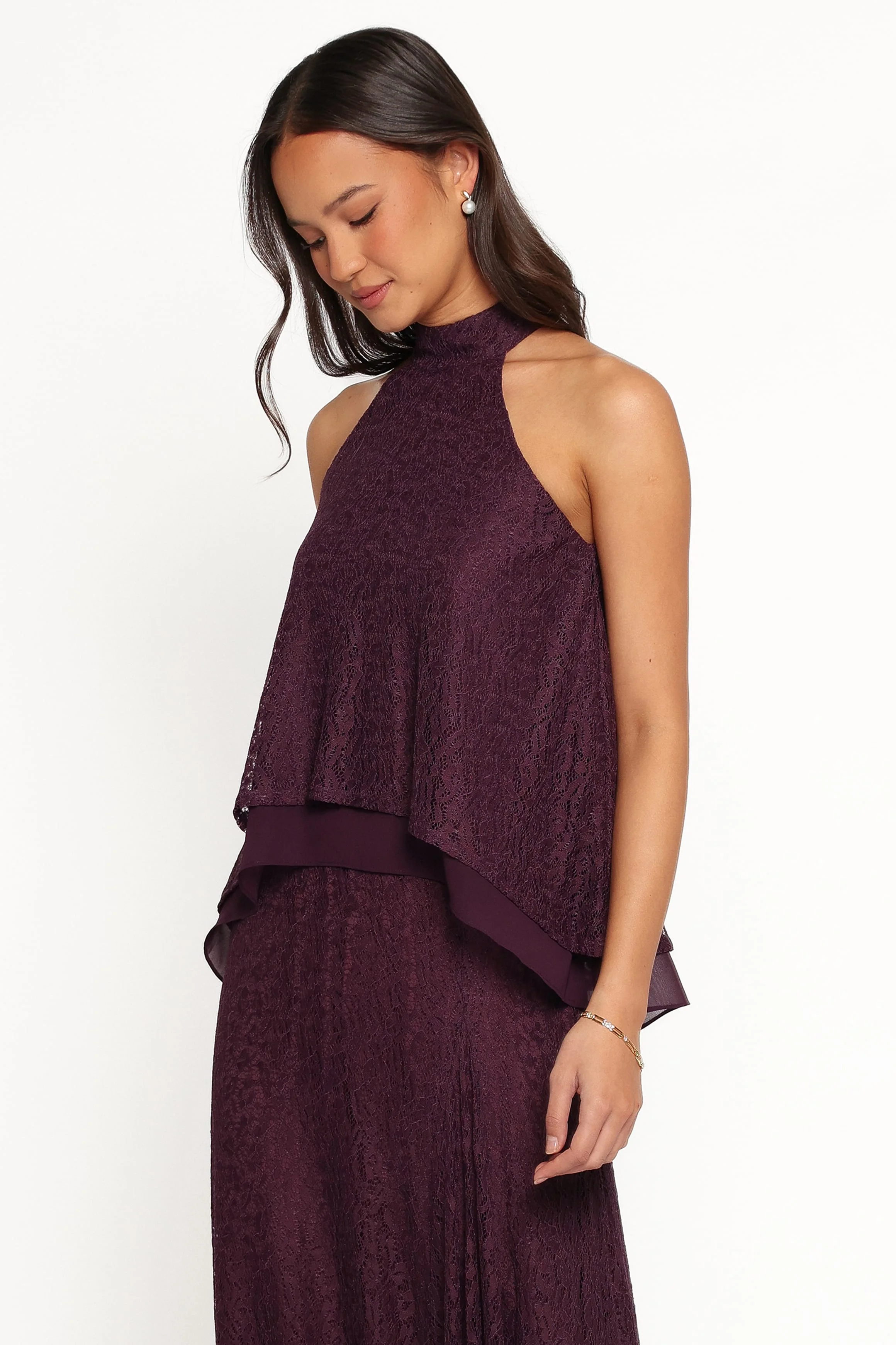 Tracy Halter Top - Plum Lace