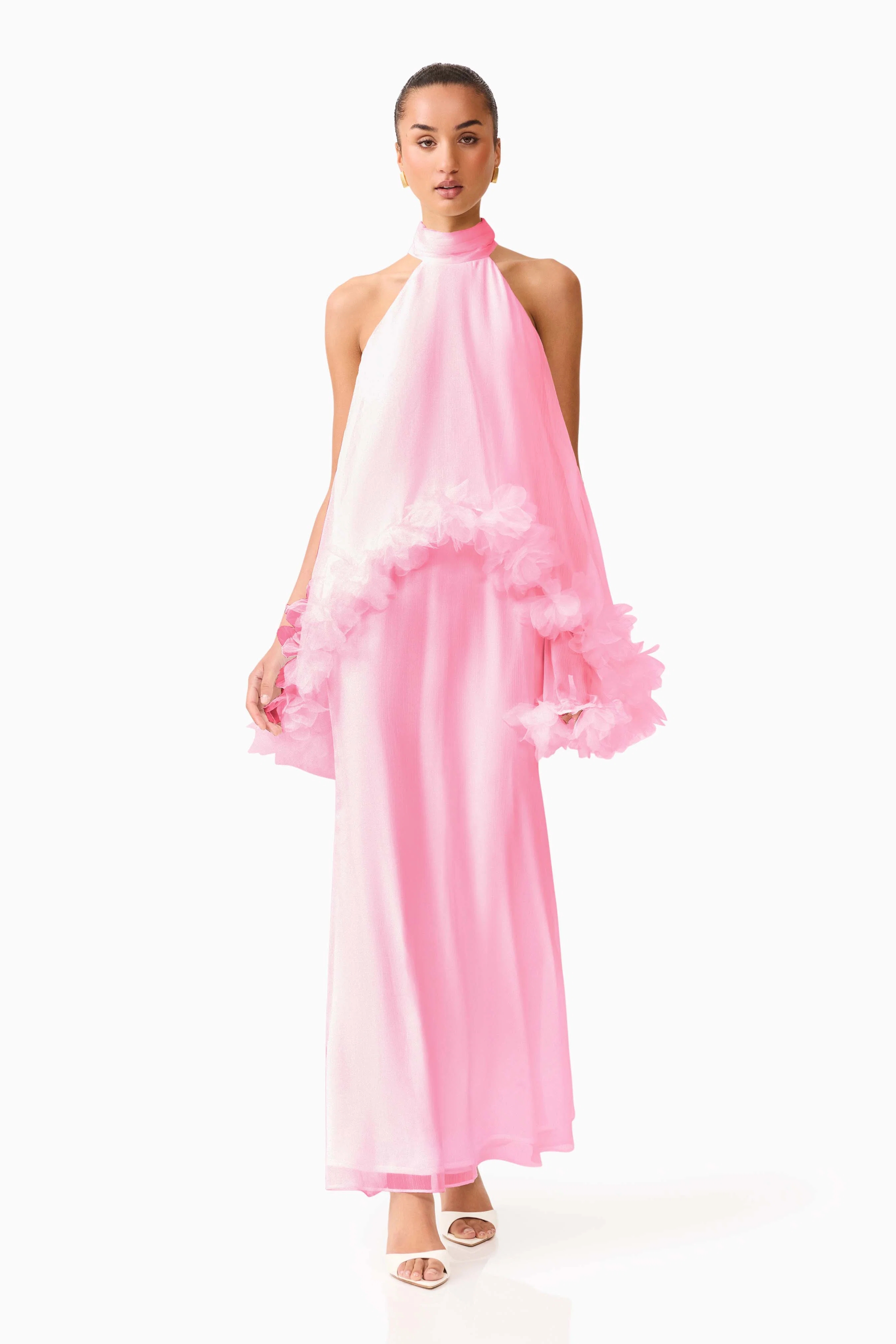 Poppy Cape Gown in Pink