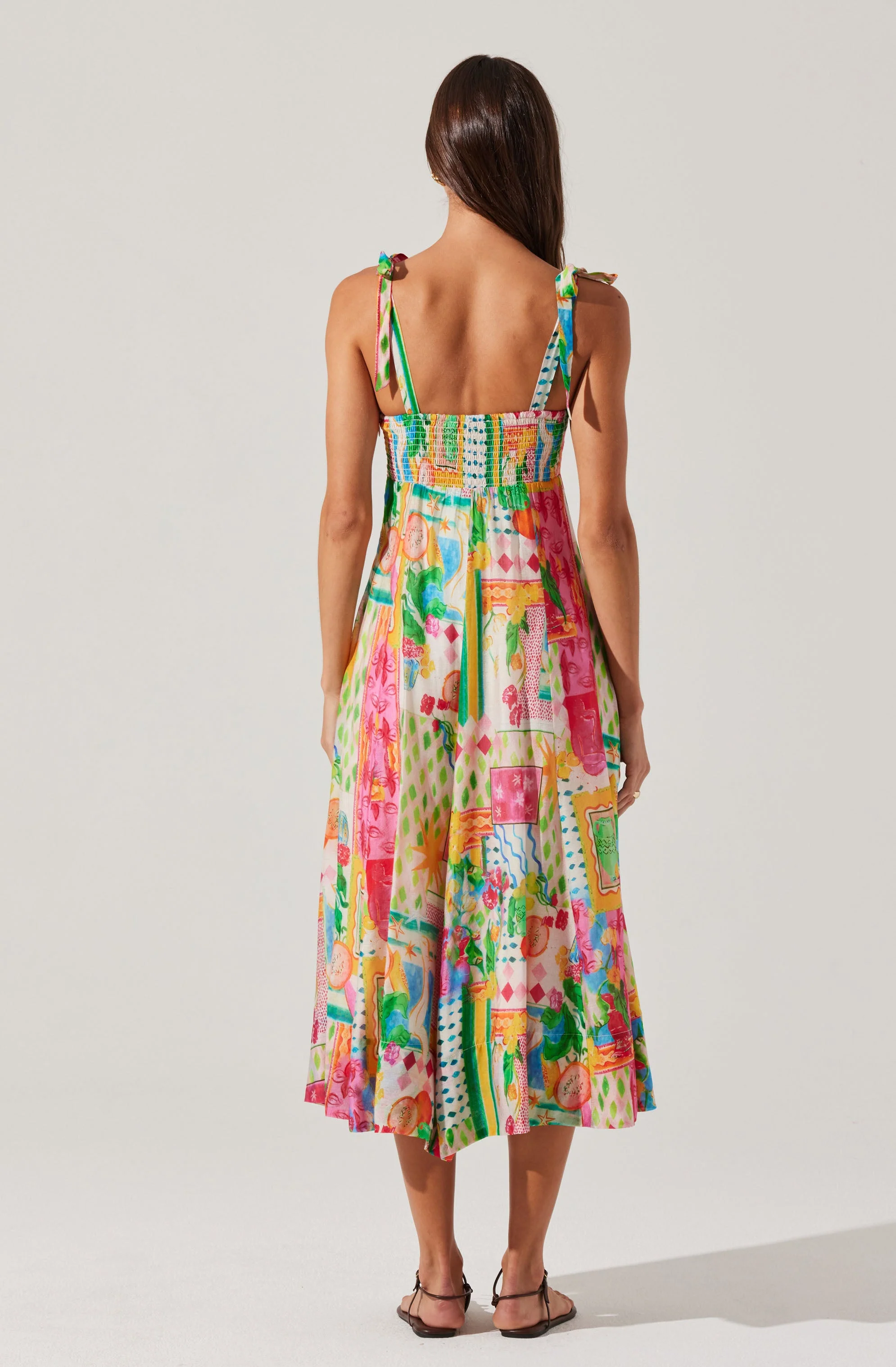 Shiann Patchwork Print Midi Dress