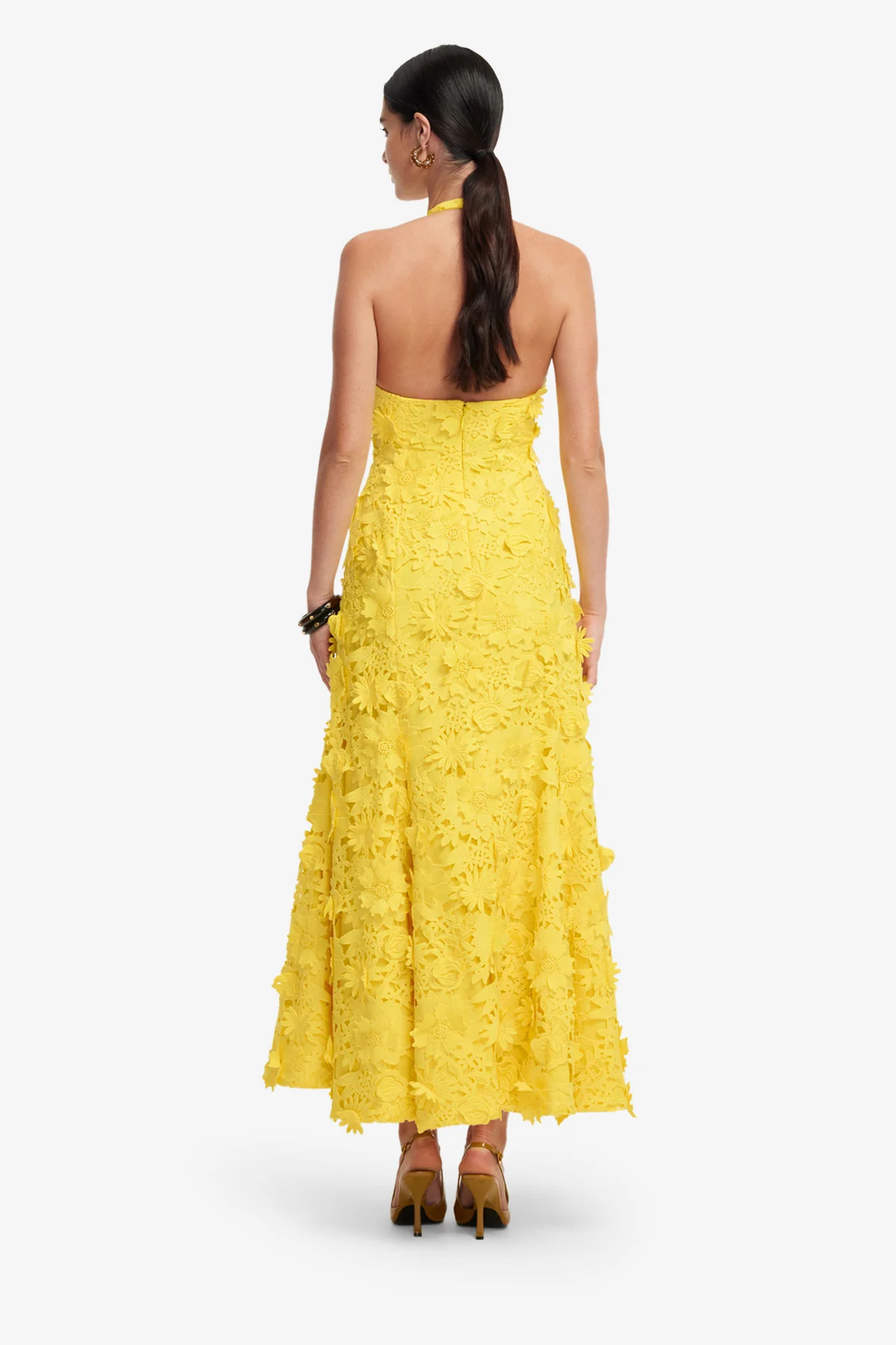 Juliette Lace Halterneck Maxi Dress - Sunshine