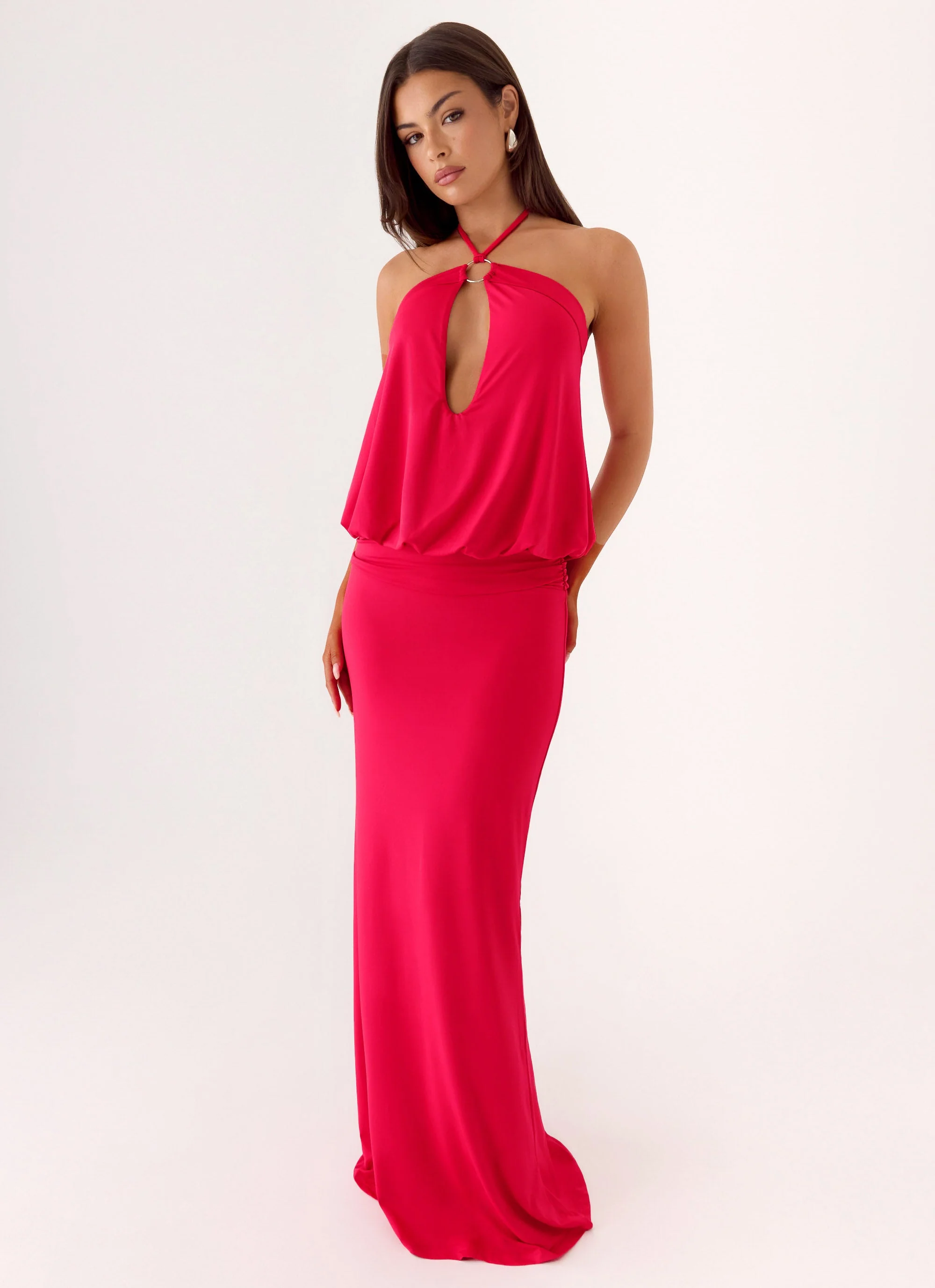 Telling You Maxi Dress - Red Magenta