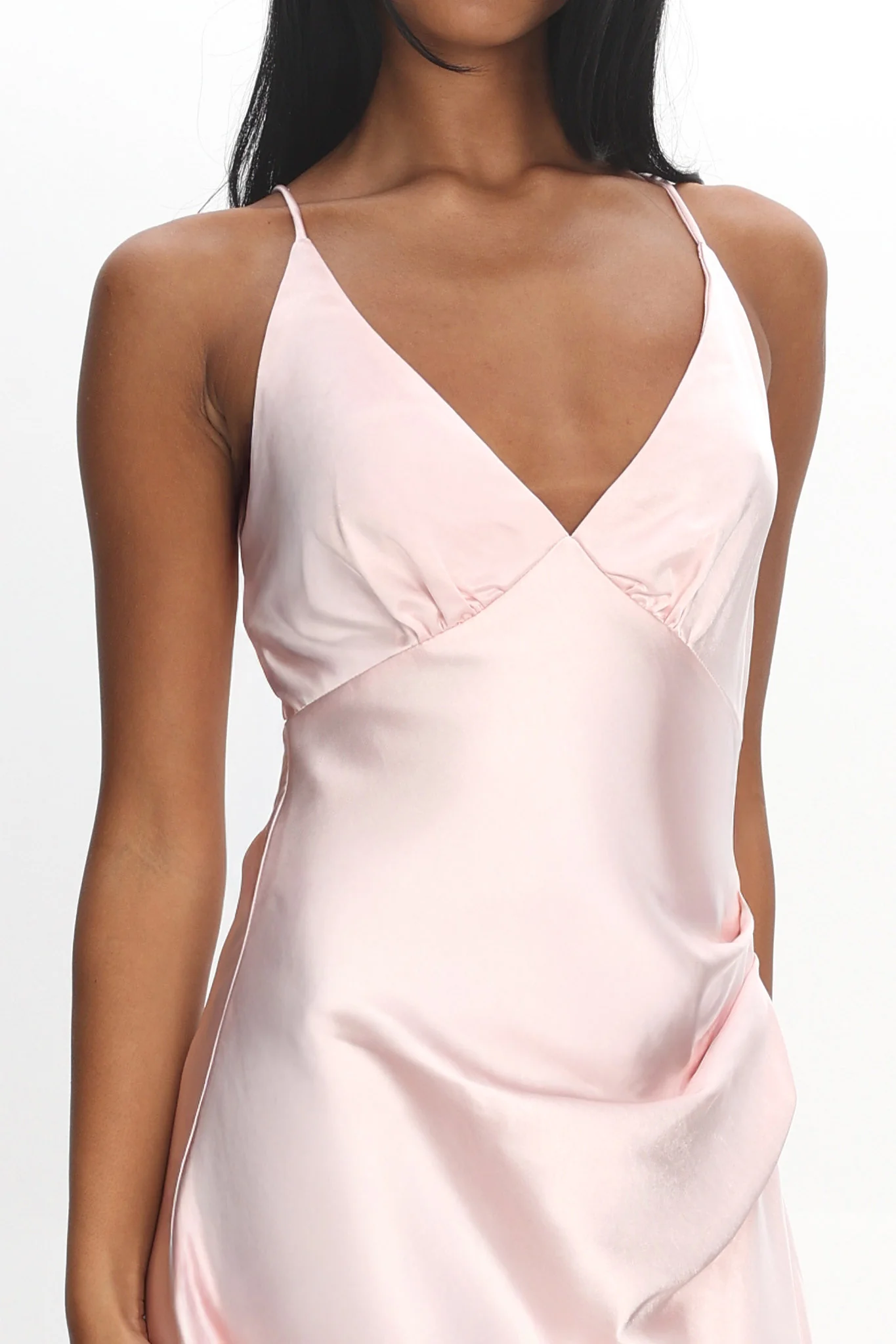 Marlie Side Pleat Maxi Dress Blush