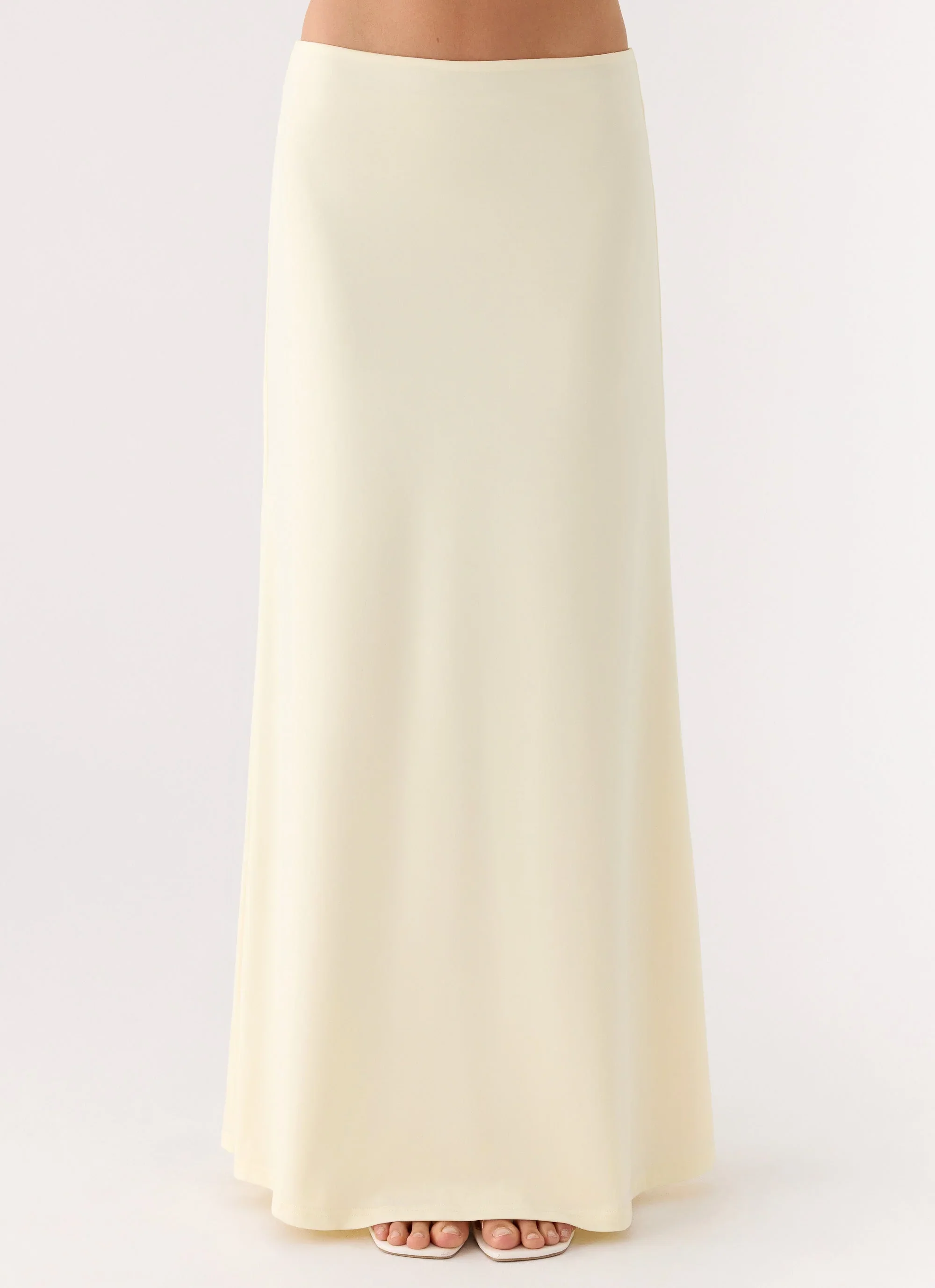 Like A Flower Maxi Skirt - Lemon Yellow