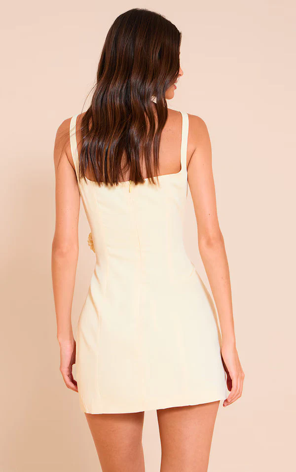 Lemon Floral Detail Shift Dress - luluinthesky