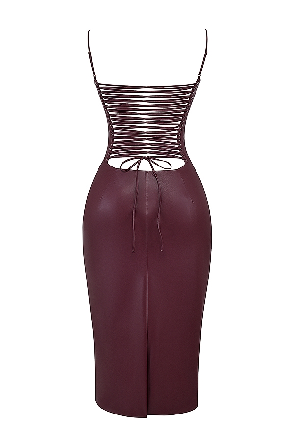 Mulberry Vegan Leather Lace Back Dress