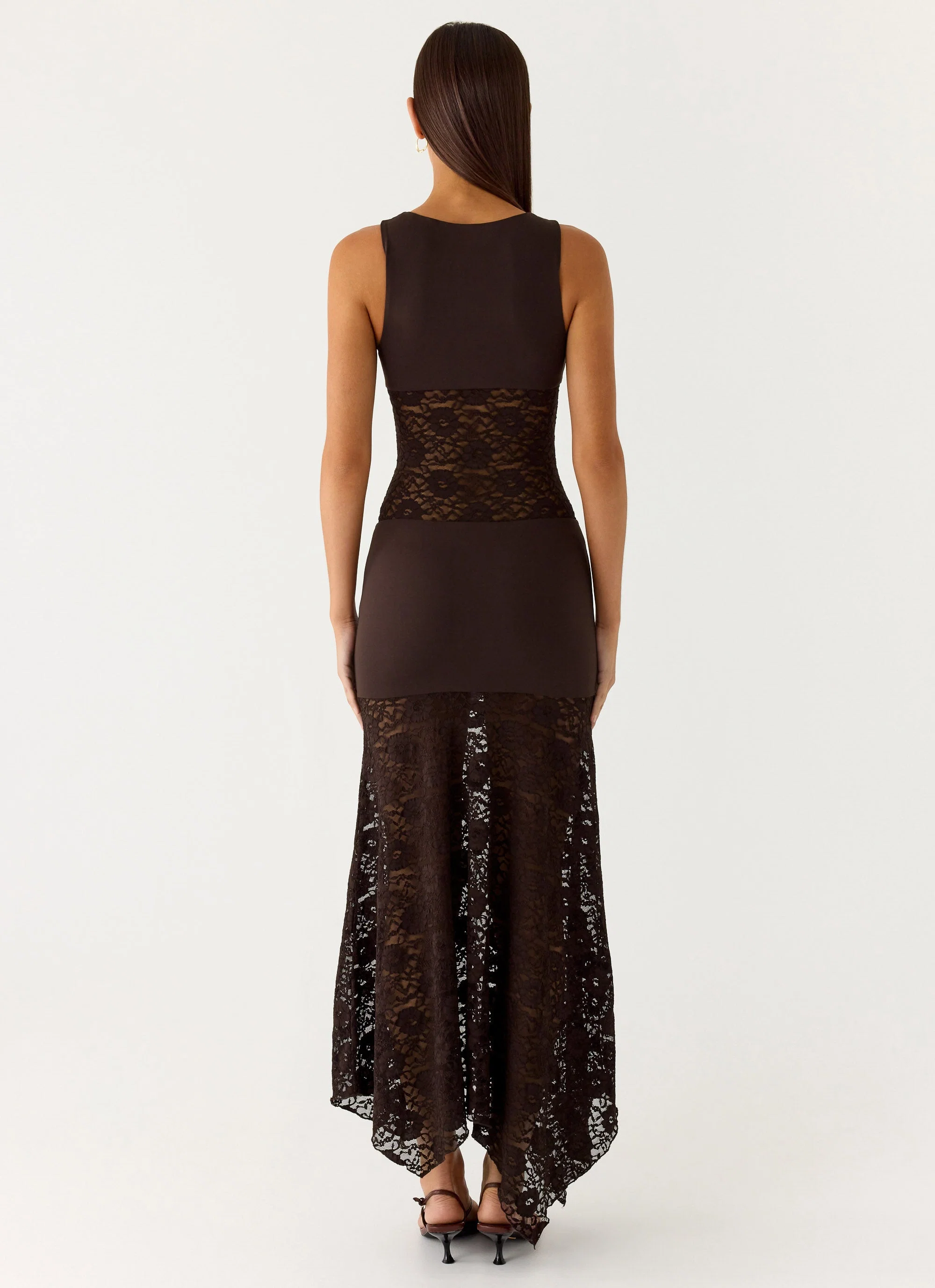 Koka Lace Maxi Dress - Cool Chocolate