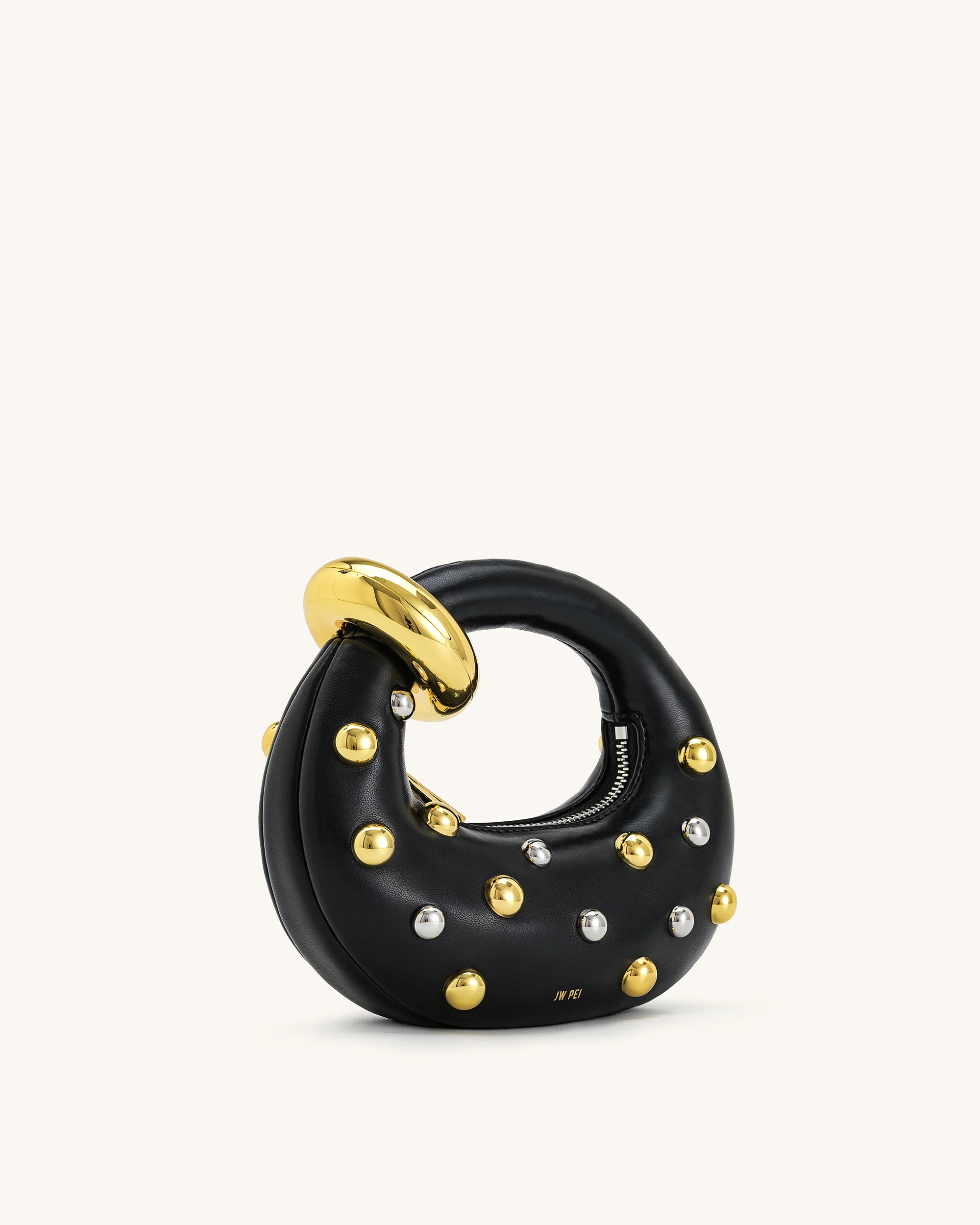 Abacus Studded Mini Top Handle Bag - Black