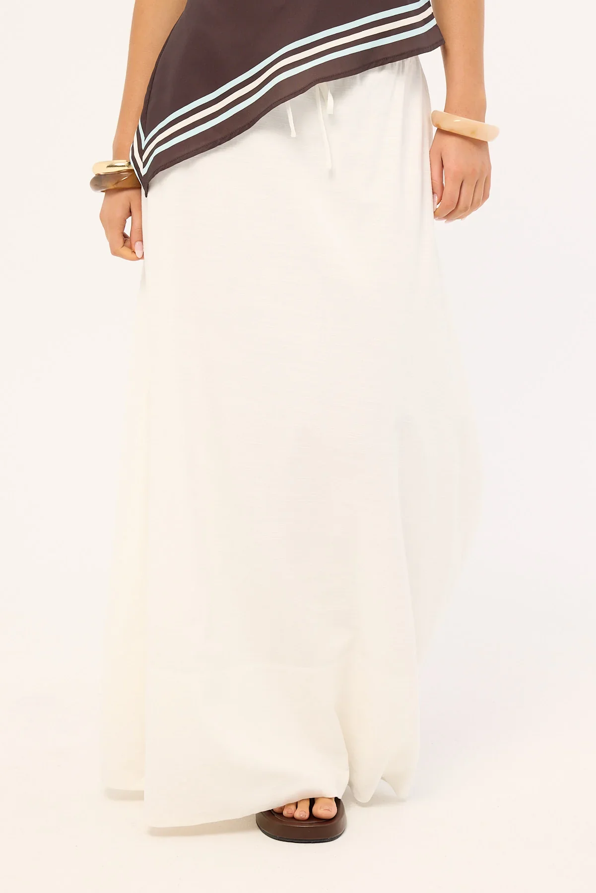 Luck & Trouble Estelle Maxi Skirt White