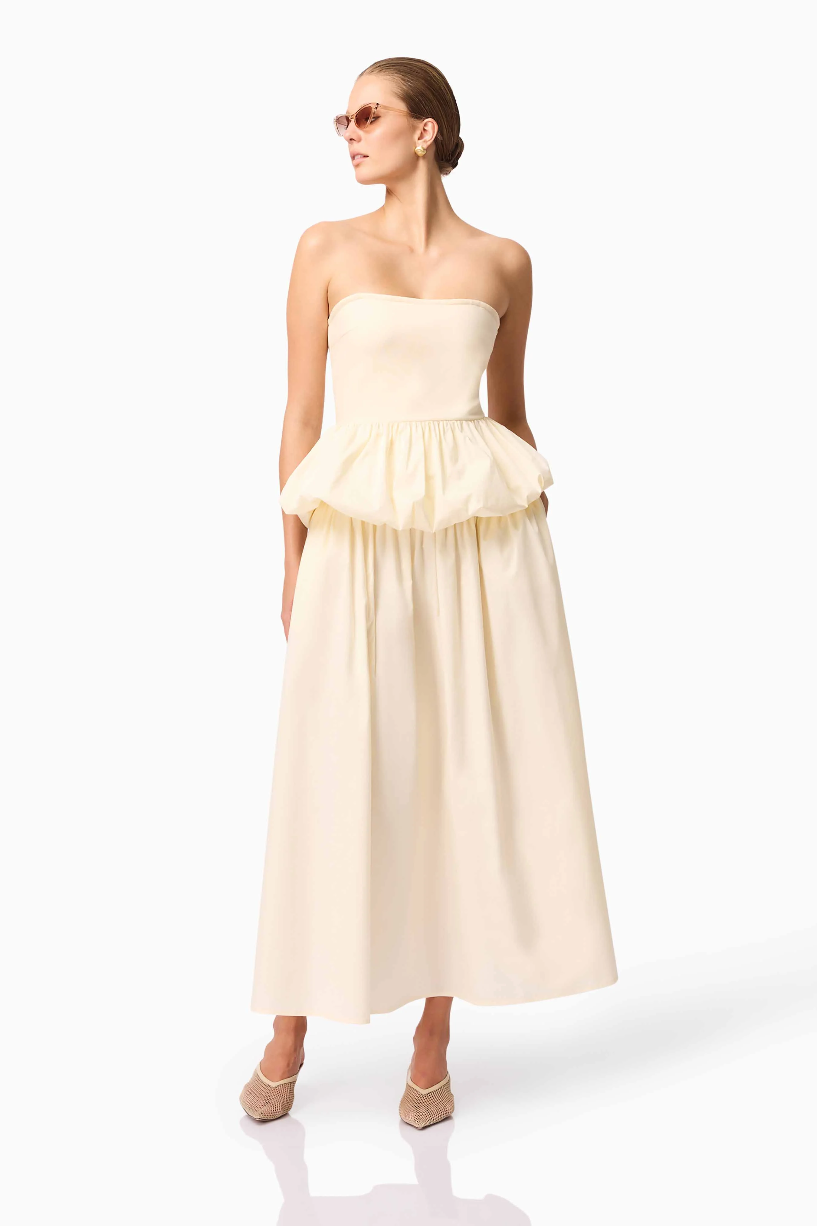 CURAAE Delia Top & Skirt Set in White