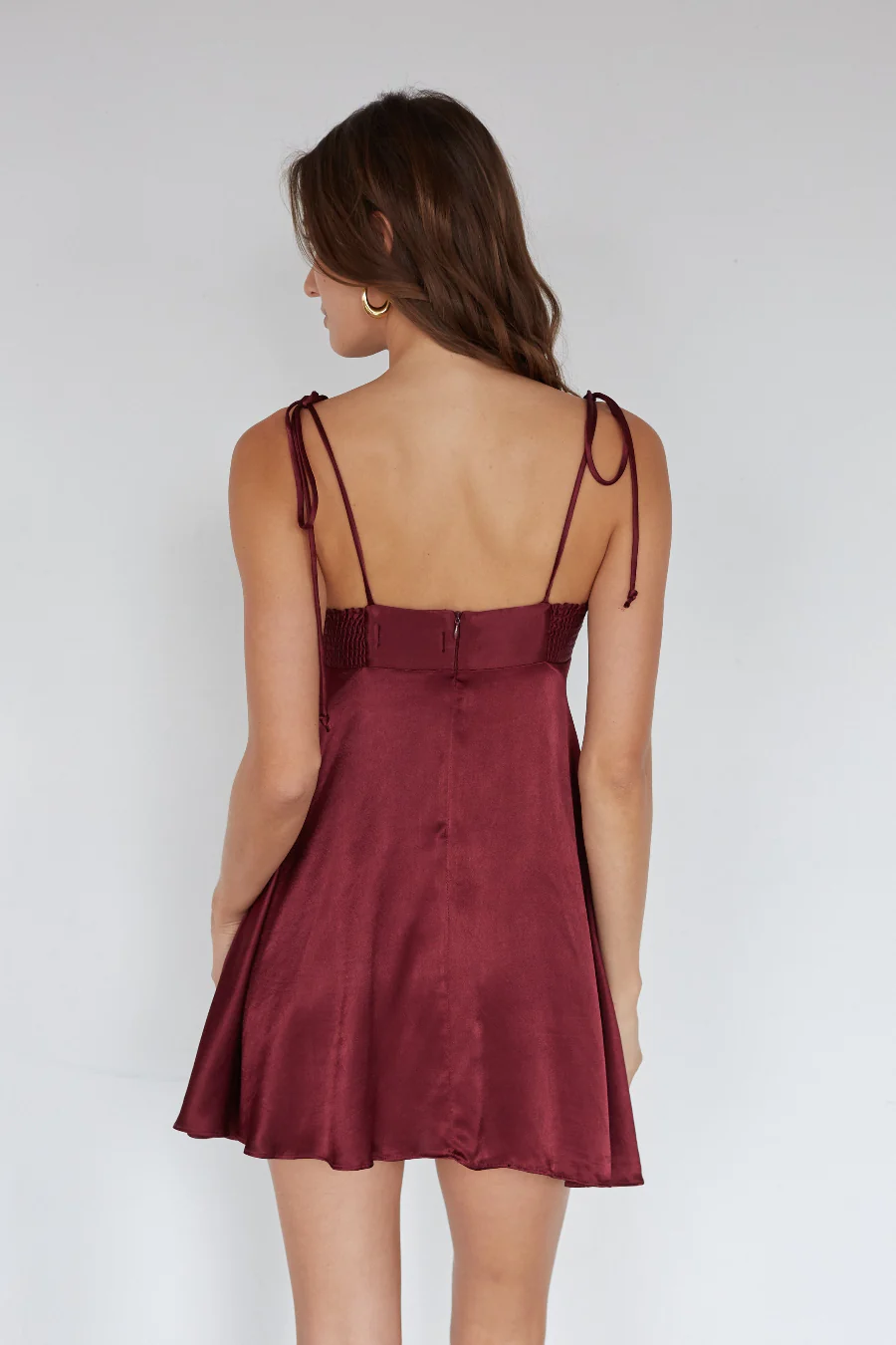 Dilan Tie Strap Satin Mini Dress - luluinthesky