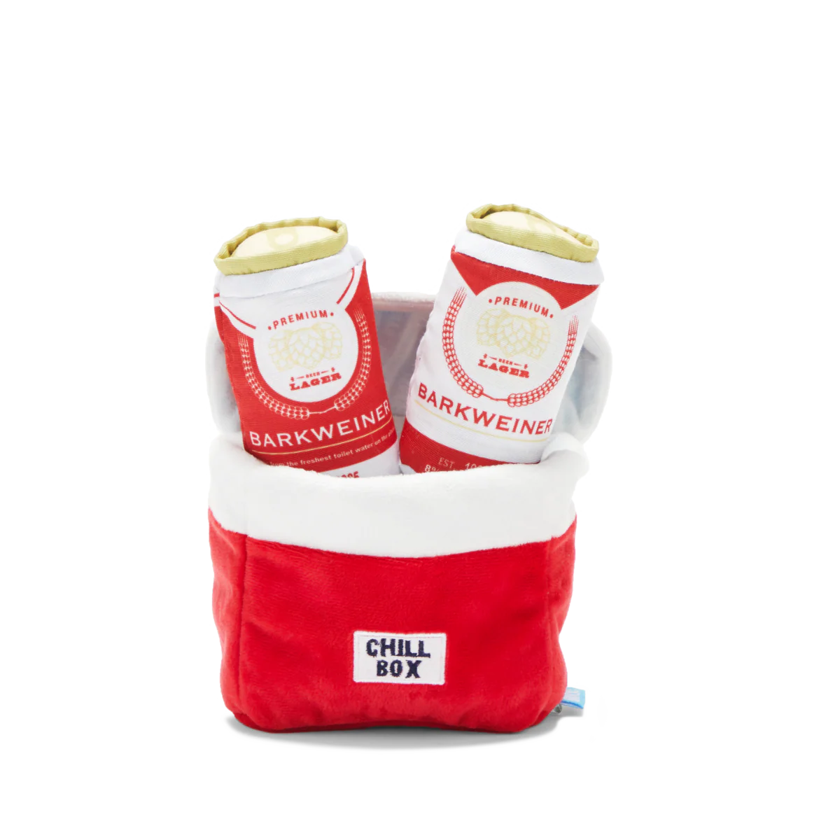 Bite Lite Beer Cooler Plush Multi-Part + Enrichment Dog Toy