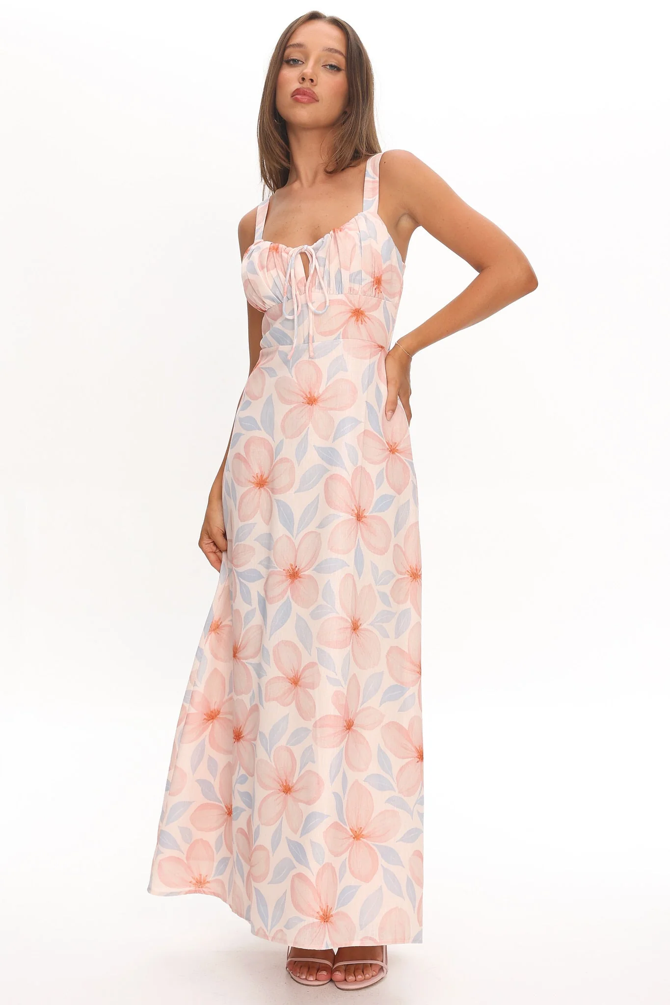 Arabella Tied Bust Maxi Dress Floral