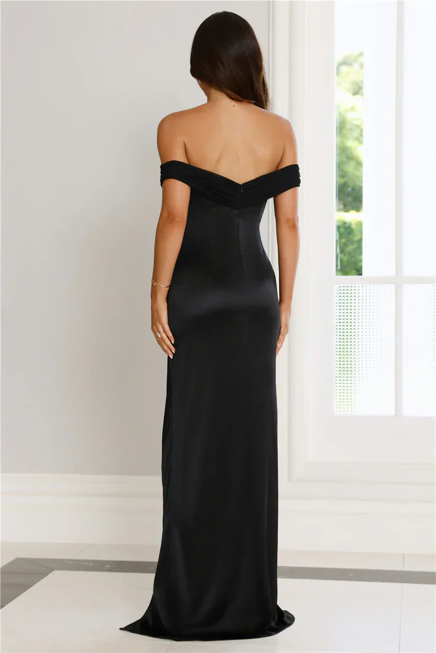 Couture Enchantment Off Shoulder Maxi Dress