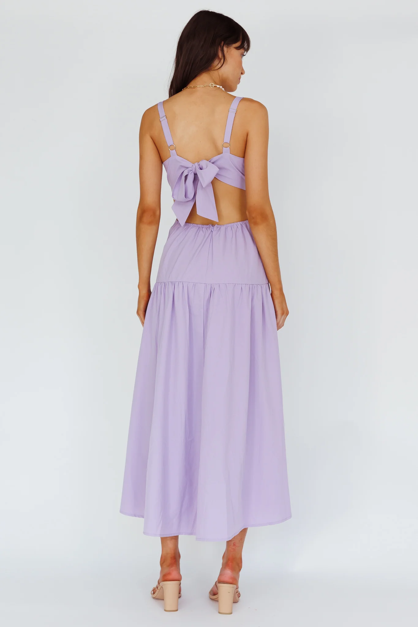 Kassi Gathered Bodice Maxi Dress Lilac