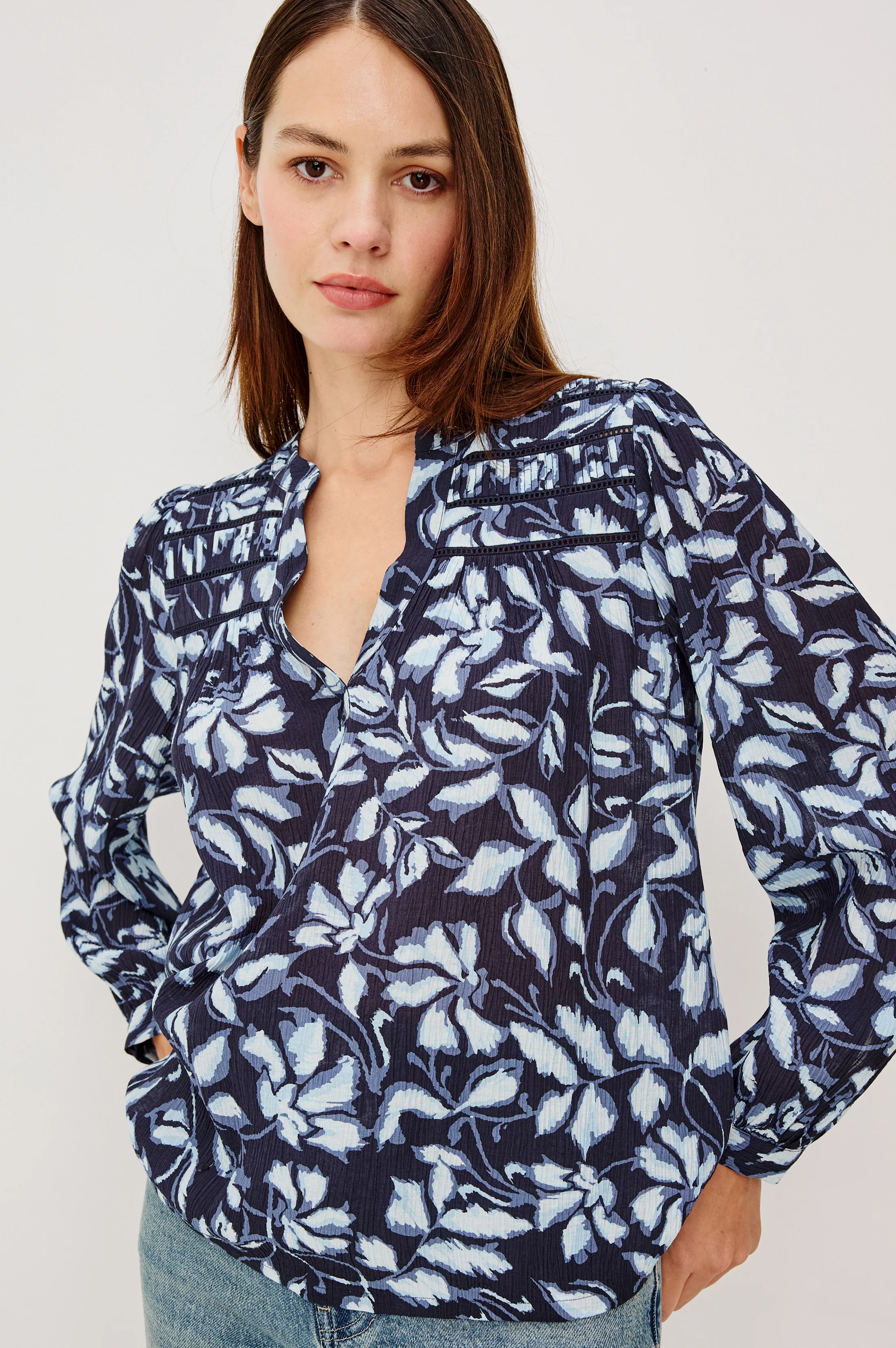 Asta Top - Navy Jasmine