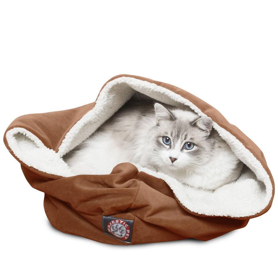Suede Burrow Cat Bed