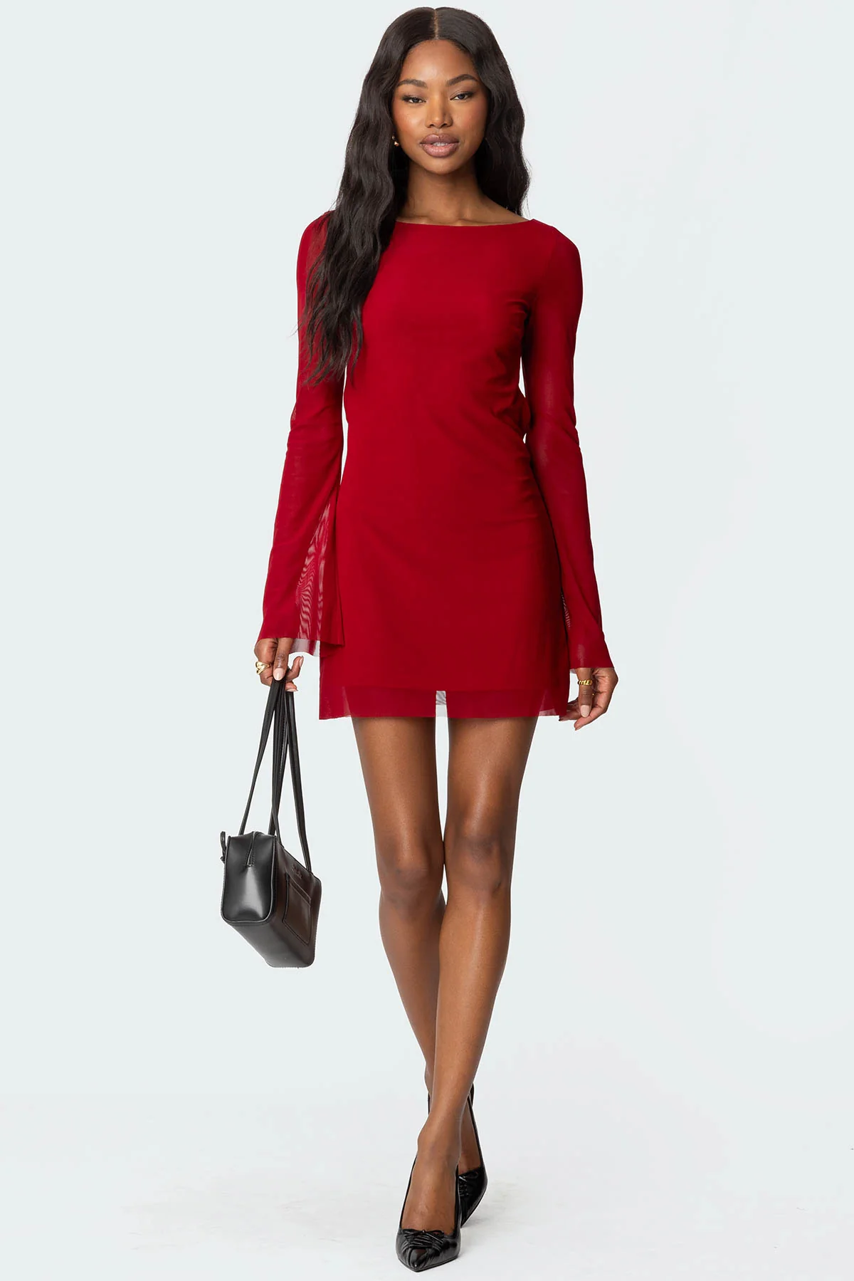Off Shoulder Sequin Knit Mini Dress